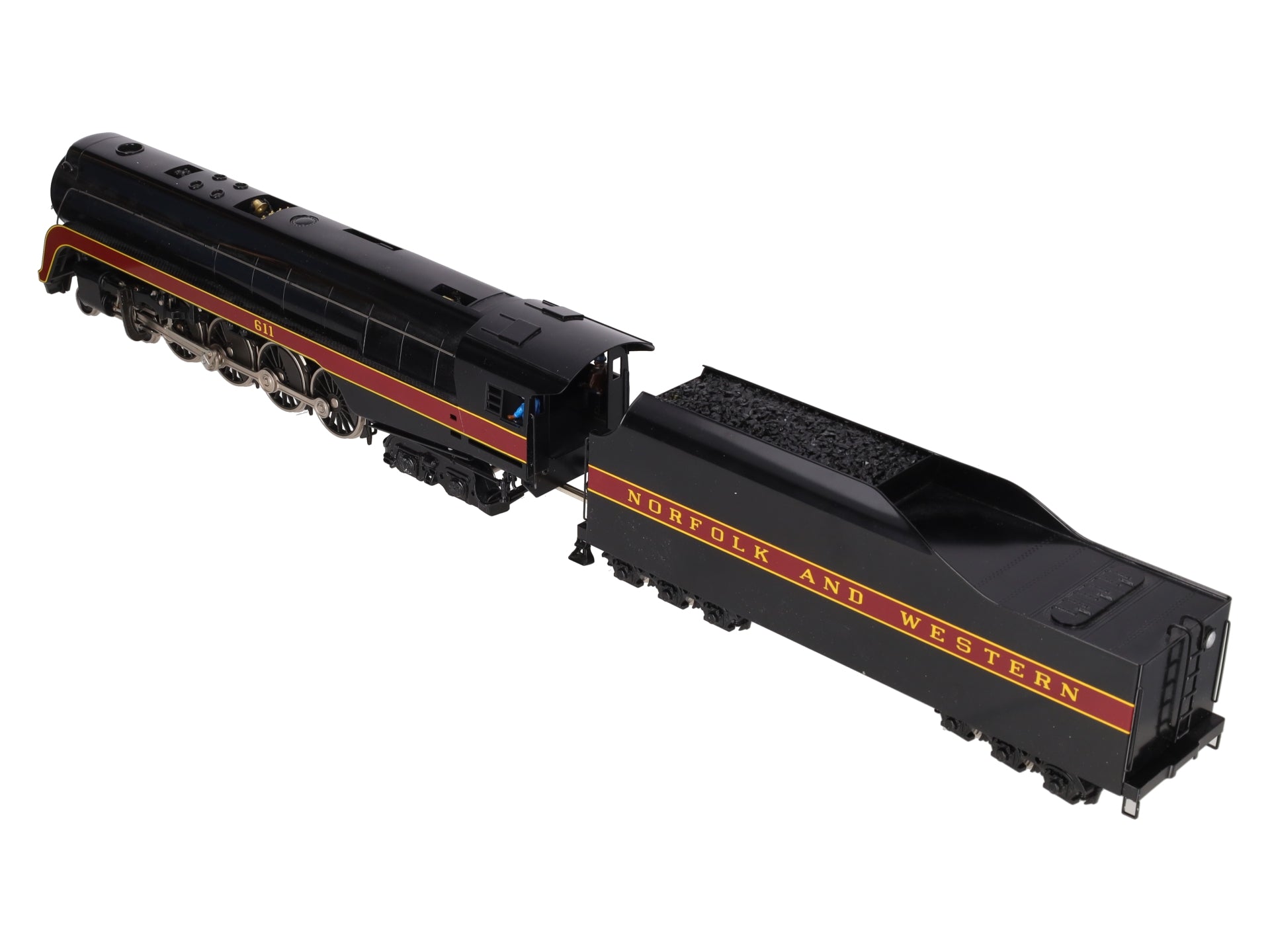 Williams 6601 O Brass Norfolk & Western 4-8-4 Steam Locomotive & Tender - 2 Rail EX/Box