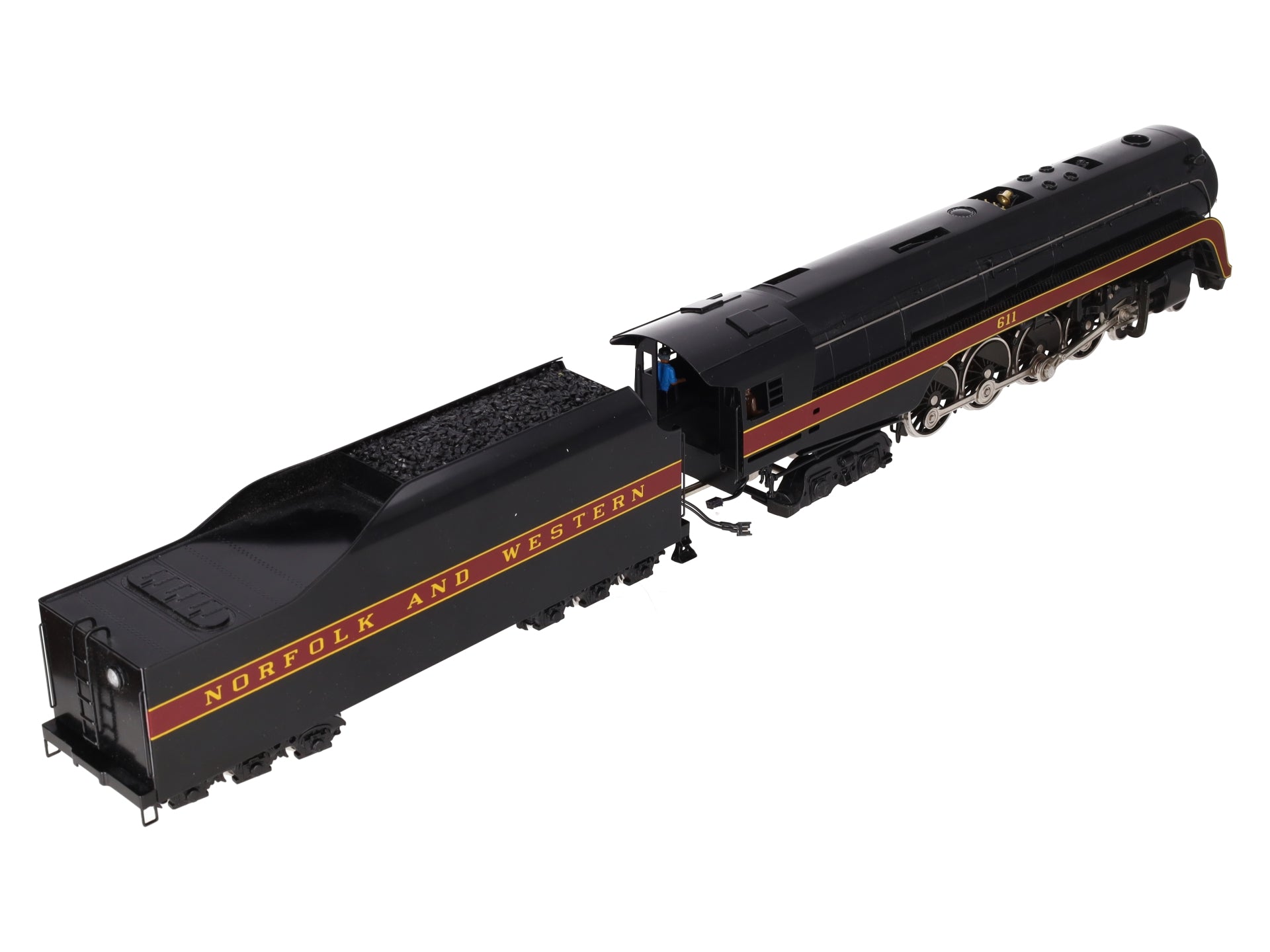 Williams 6601 O Brass Norfolk & Western 4-8-4 Steam Locomotive & Tender - 2 Rail EX/Box