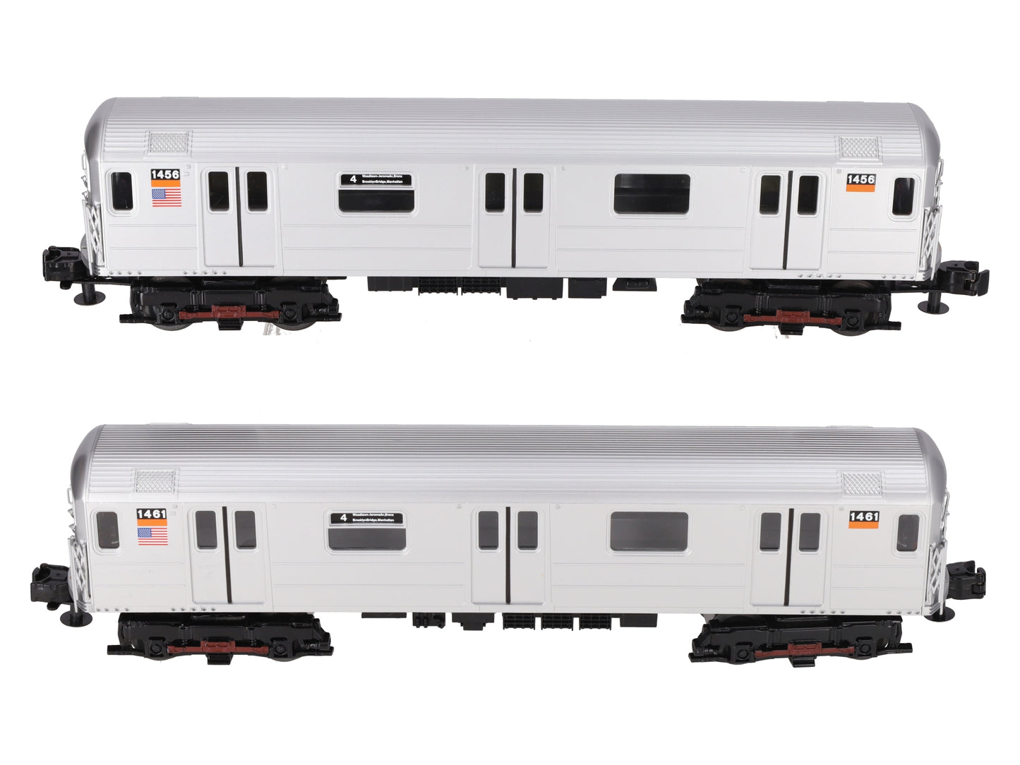 MTH 30-2671-3 O MTA R62 Subway Set Add-On Non-Powered Set (Set of 2) VG/Box