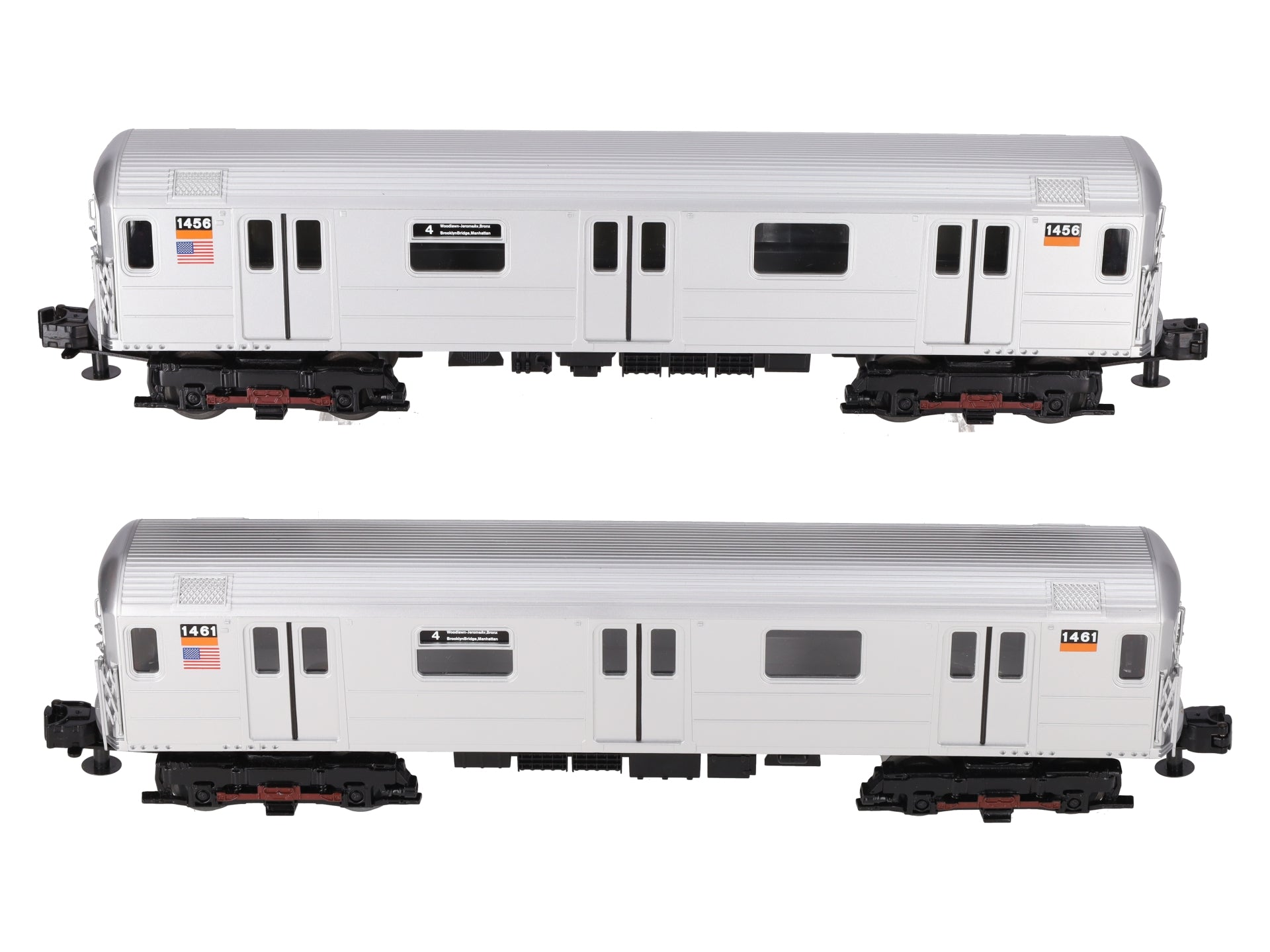 MTH 30-2671-3 O MTA R62 Subway Set Add-On Non-Powered Set (Set of 2) VG/Box