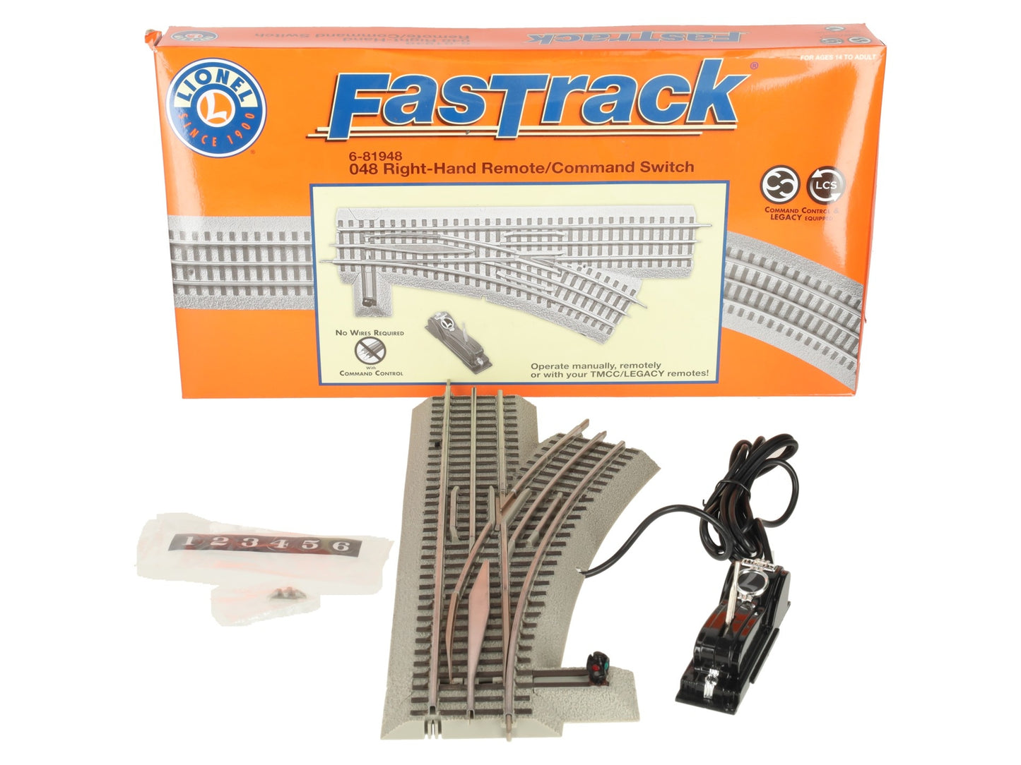 Lionel 6-81948 O Gauge O48 FasTrack Remote Right Hand Switch Turnout EX/Box
