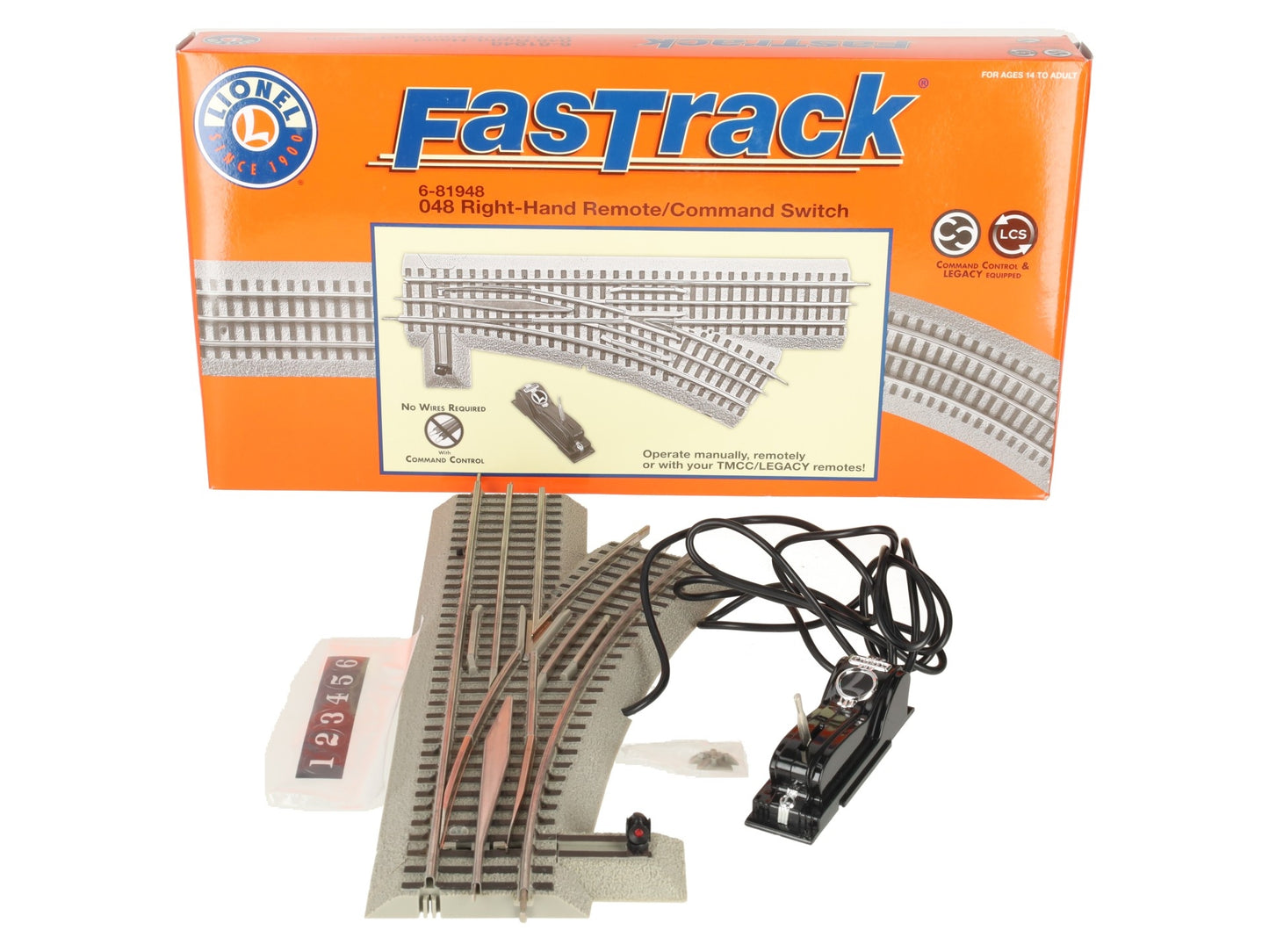 Lionel 6-81948 O Gauge O48 FasTrack Remote Right Hand Switch Turnout EX/Box