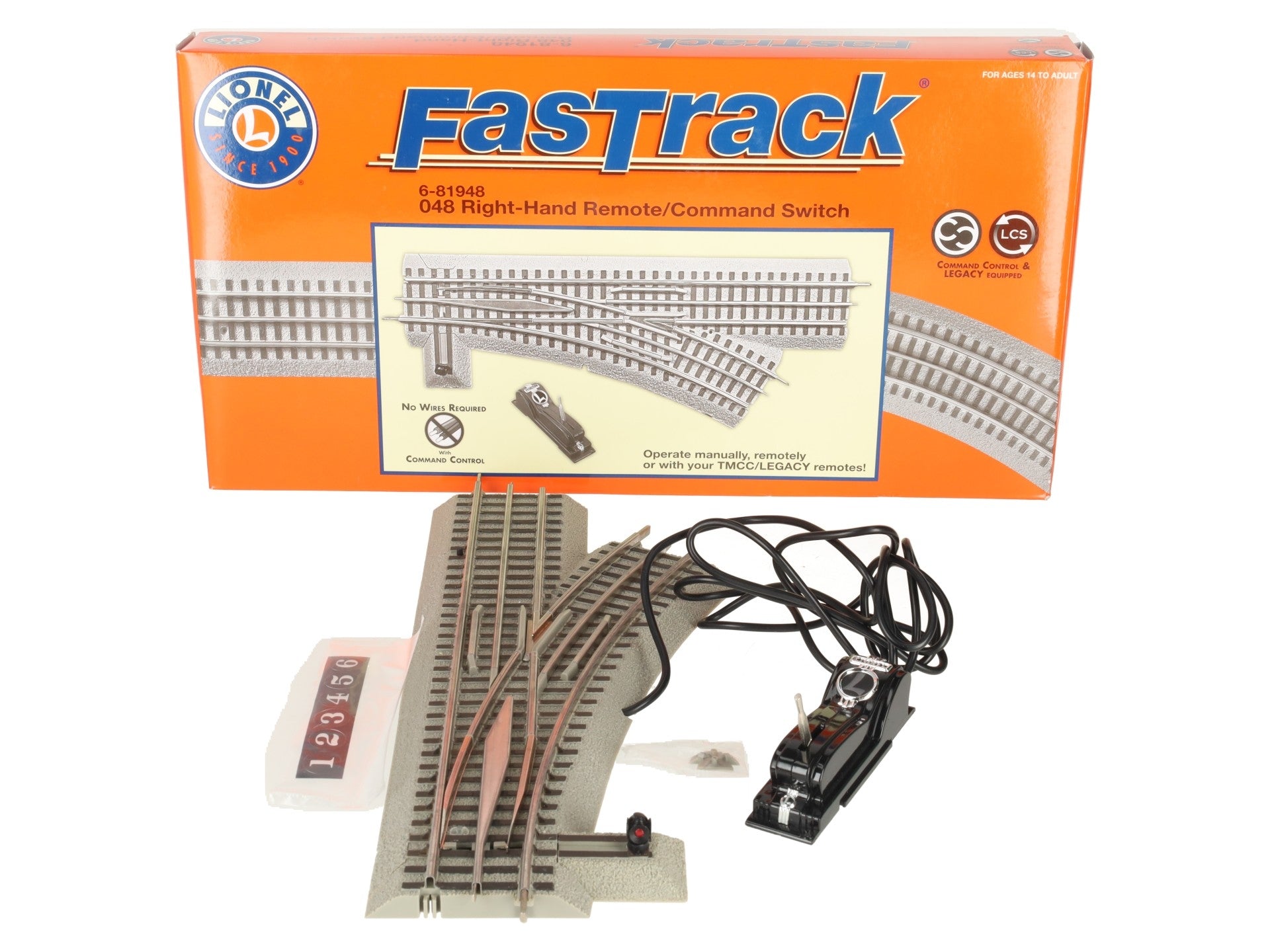 Lionel 6-81948 O Gauge O48 FasTrack Remote Right Hand Switch Turnout EX/Box