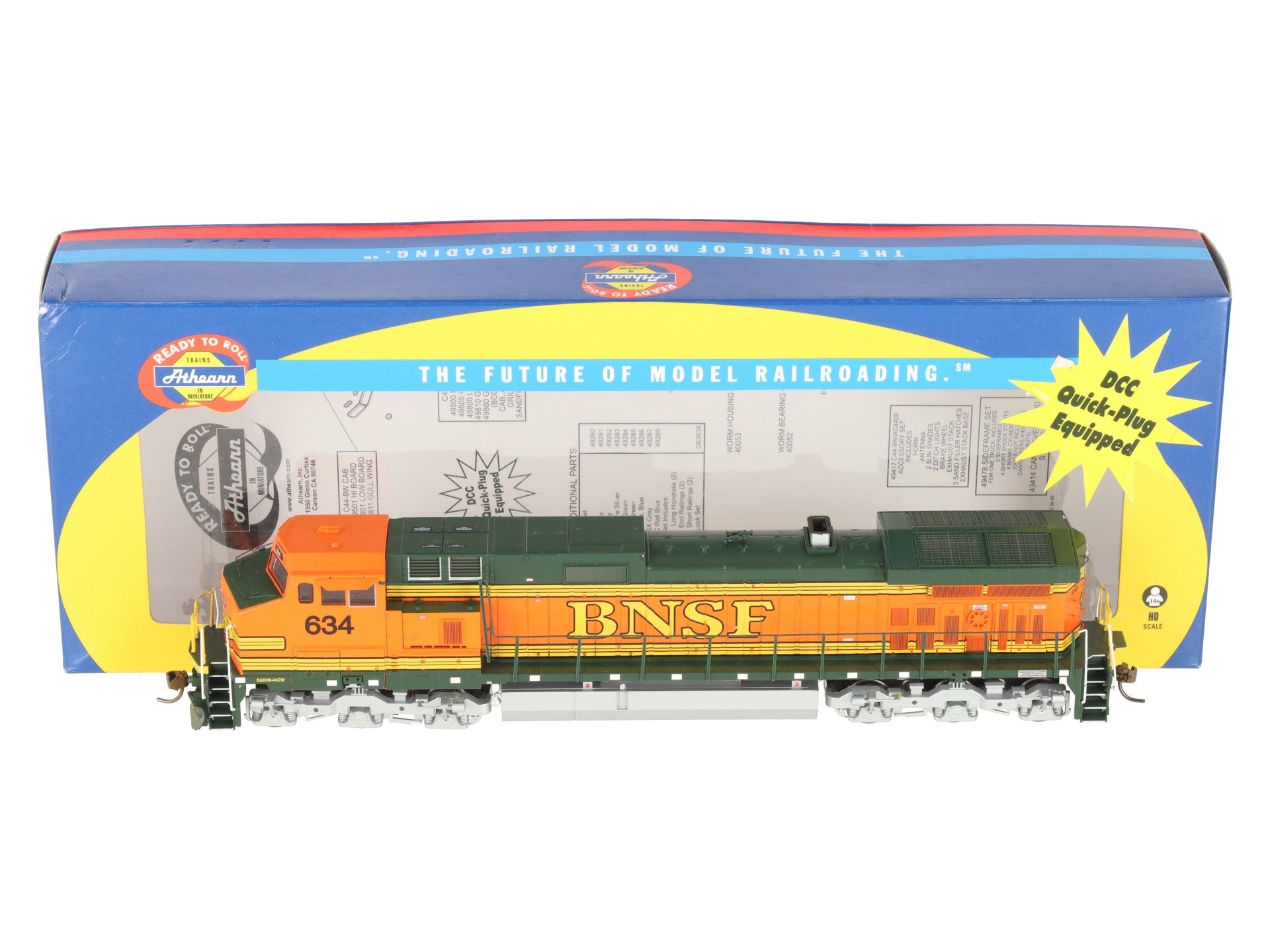 Athearn 78848 HO Scale BNSF Heritage II Dash 9-44CW Diesel Loco #634 EX/Box
