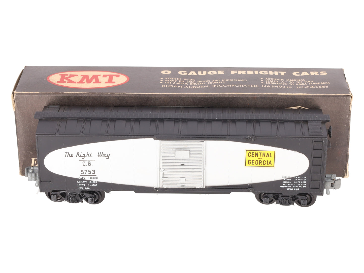 KMT C-9009 O Gauge Central of Georgia Merchandiser Car #5753 VG/Box