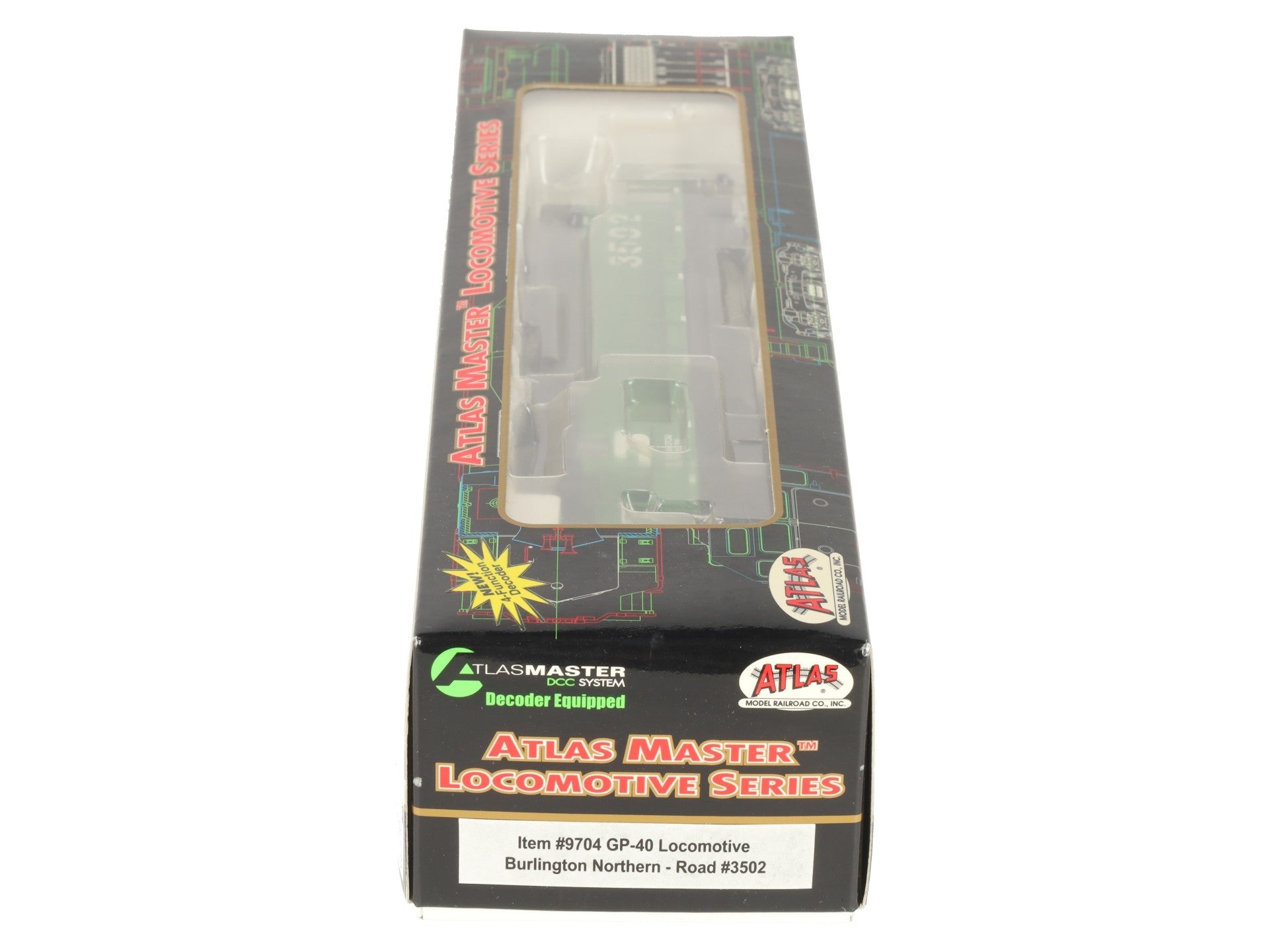 Atlas 9704 HO Scale Burlington Northern GP-40 Diesel Locomotive #3502 w/DCC EX/Box