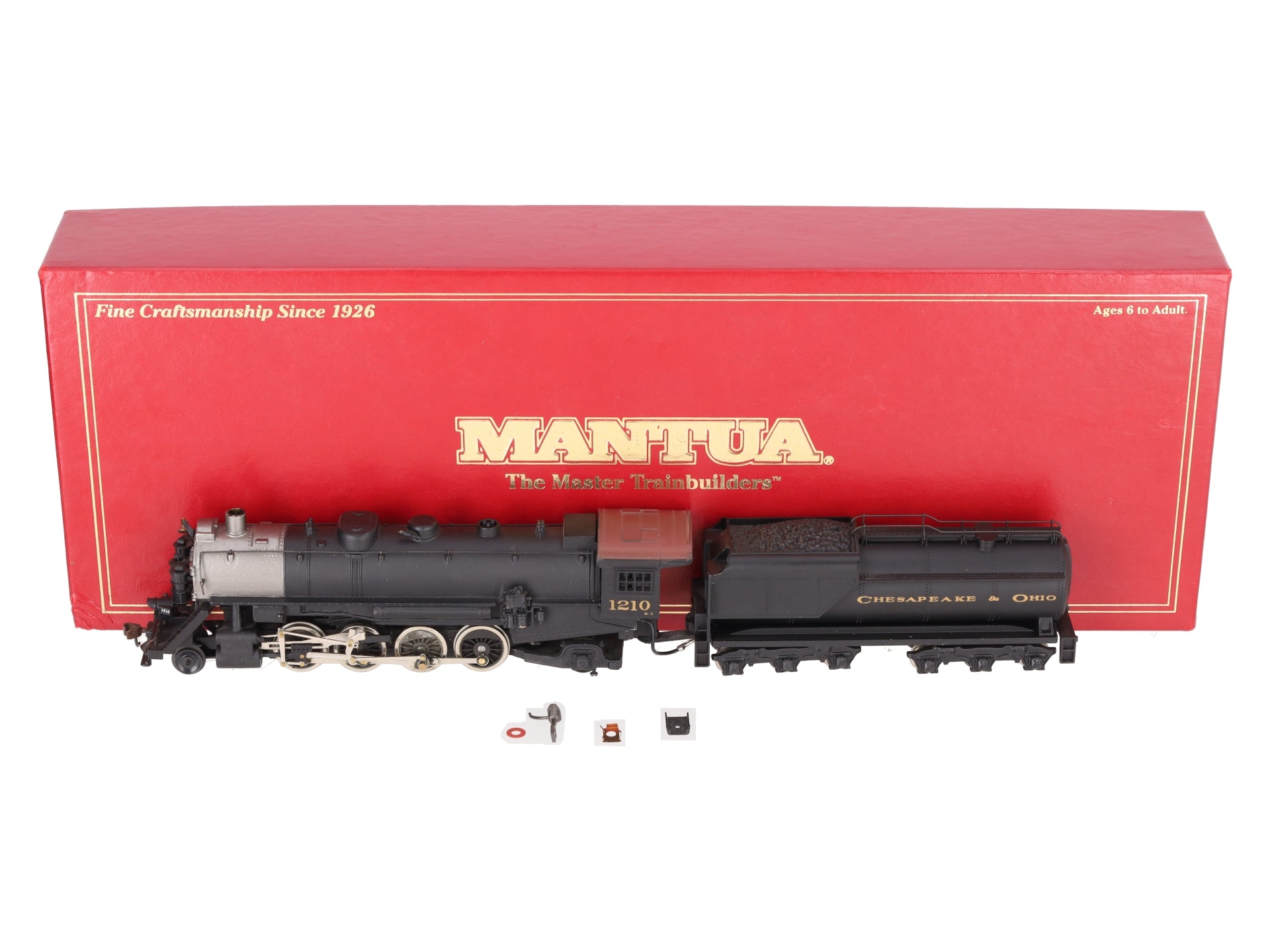 Mantua 348-023 HO Scale C&O 2-8-2 Mikado Steam Locomotive & Tender #1210 VG/Box