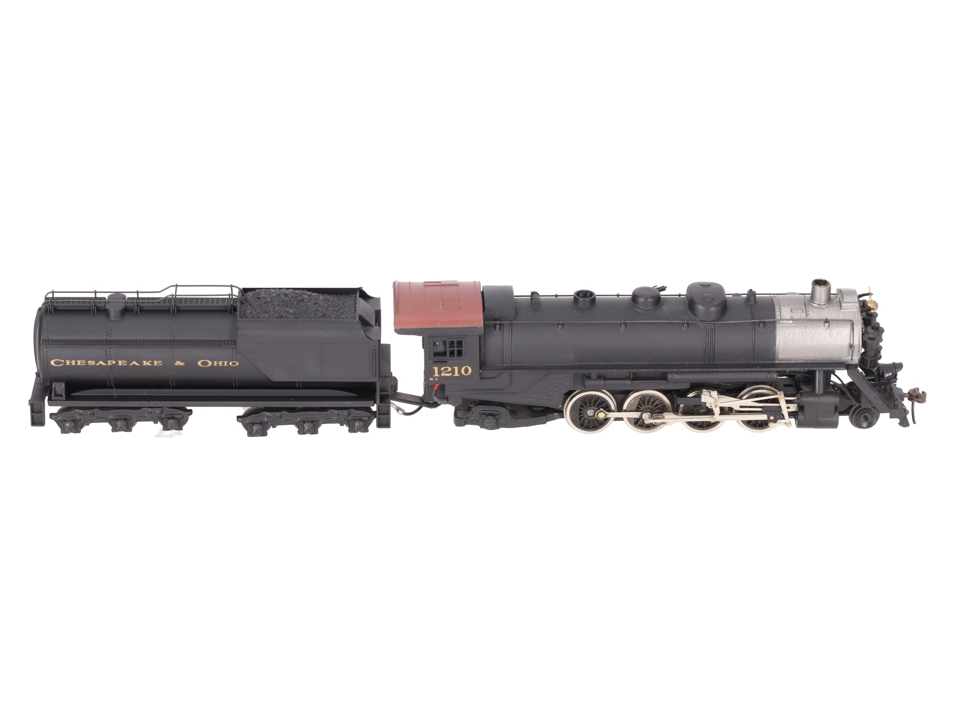 Mantua 348-023 HO Scale C&O 2-8-2 Mikado Steam Locomotive & Tender #1210 VG/Box