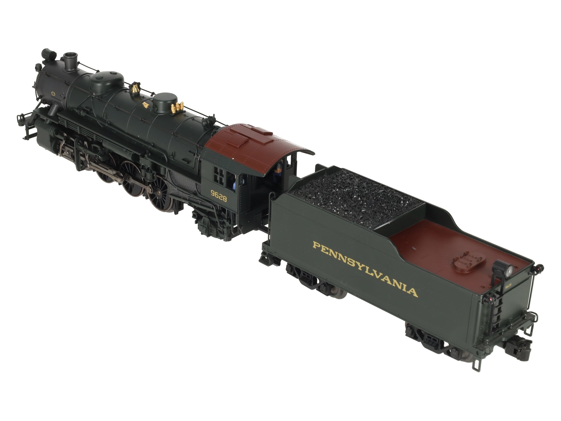 K-Line K3680-9628CC O Gauge PRR Mikado Steam Engine & Tender #9628 w/TMCC EX/Box