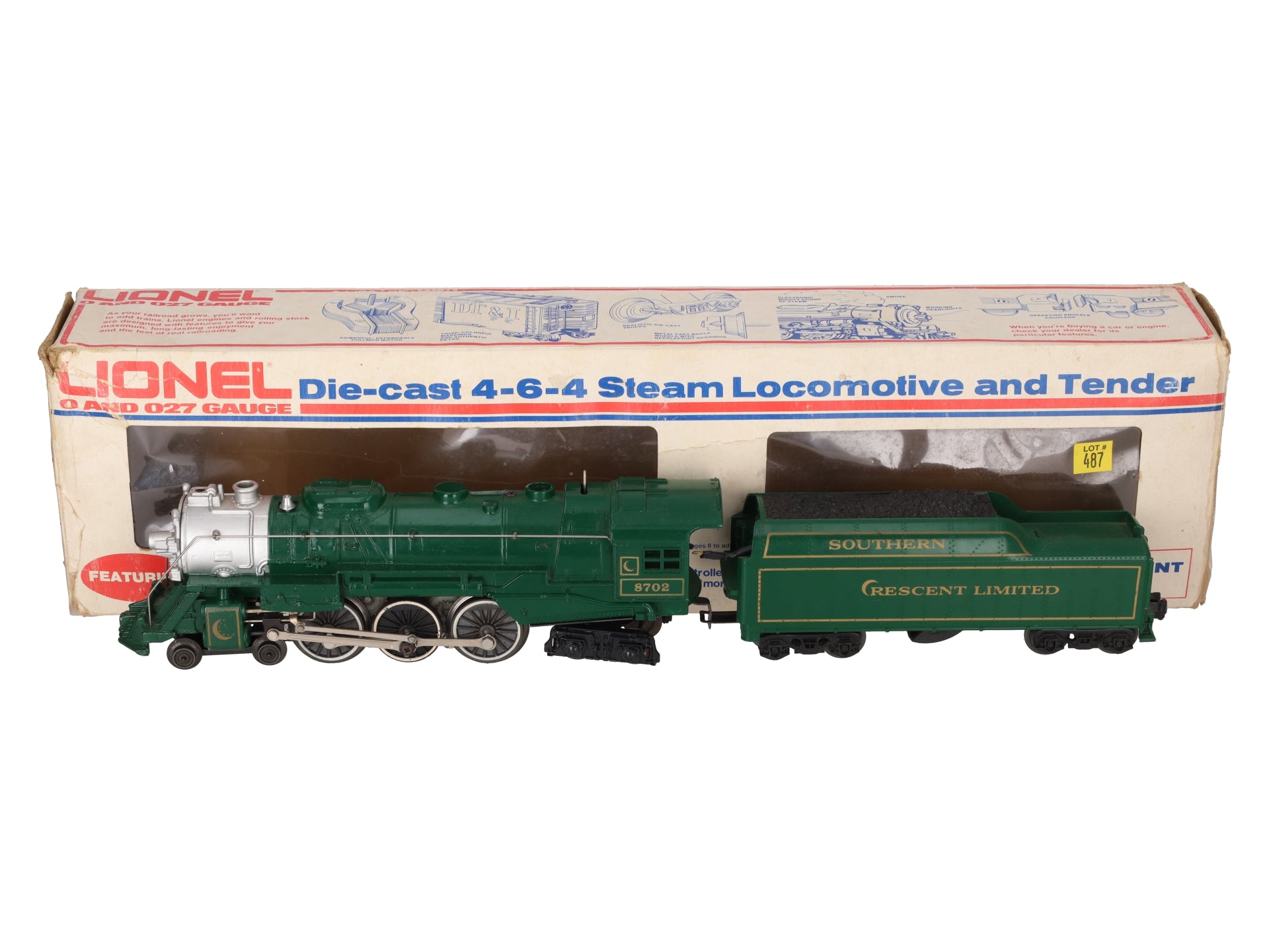 Lionel 6-8702 O Gauge Southern Crescent 4-6-4 Steam Locomotive & Tender #8702 VG/Box
