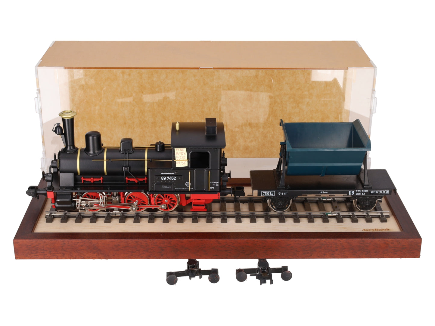 Marklin 54507 1 Scale German Federal Steam Locomotive w/Dump Car & Display Case EX