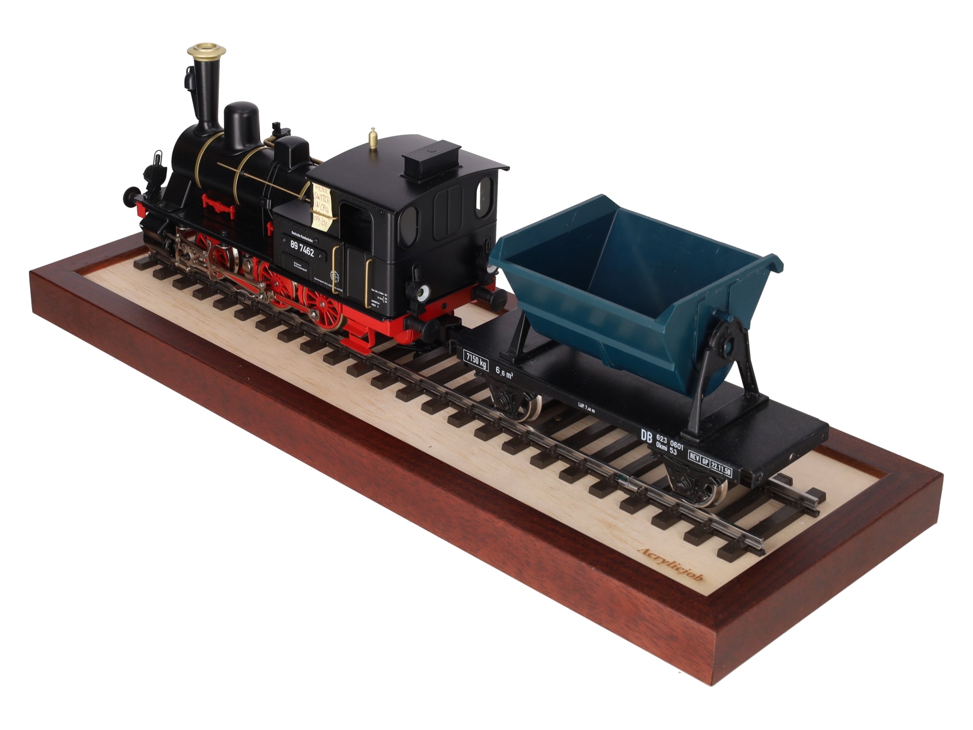 Marklin 54507 1 Scale German Federal Steam Locomotive w/Dump Car & Display Case EX