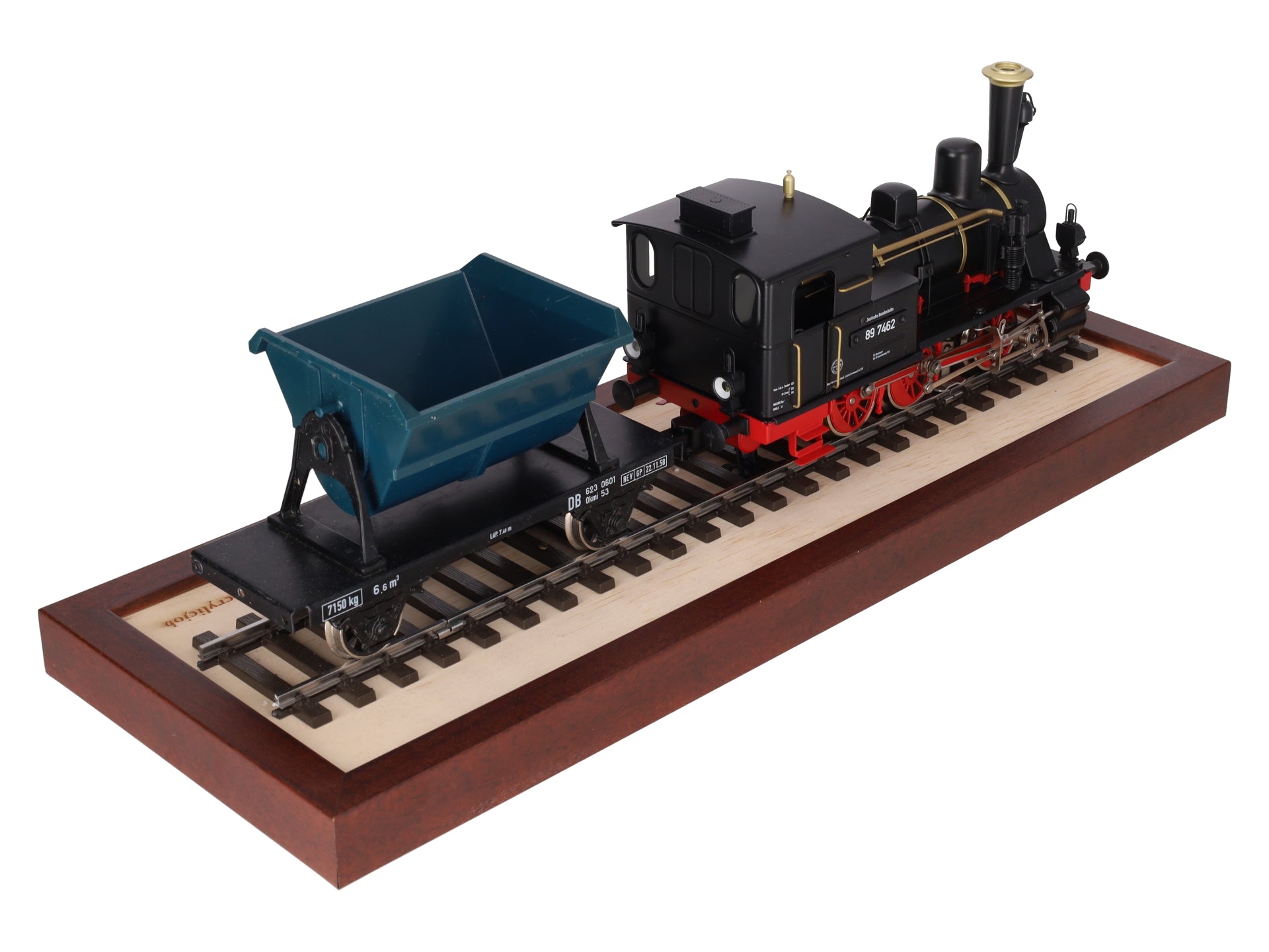 Marklin 54507 1 Scale German Federal Steam Locomotive w/Dump Car & Display Case EX