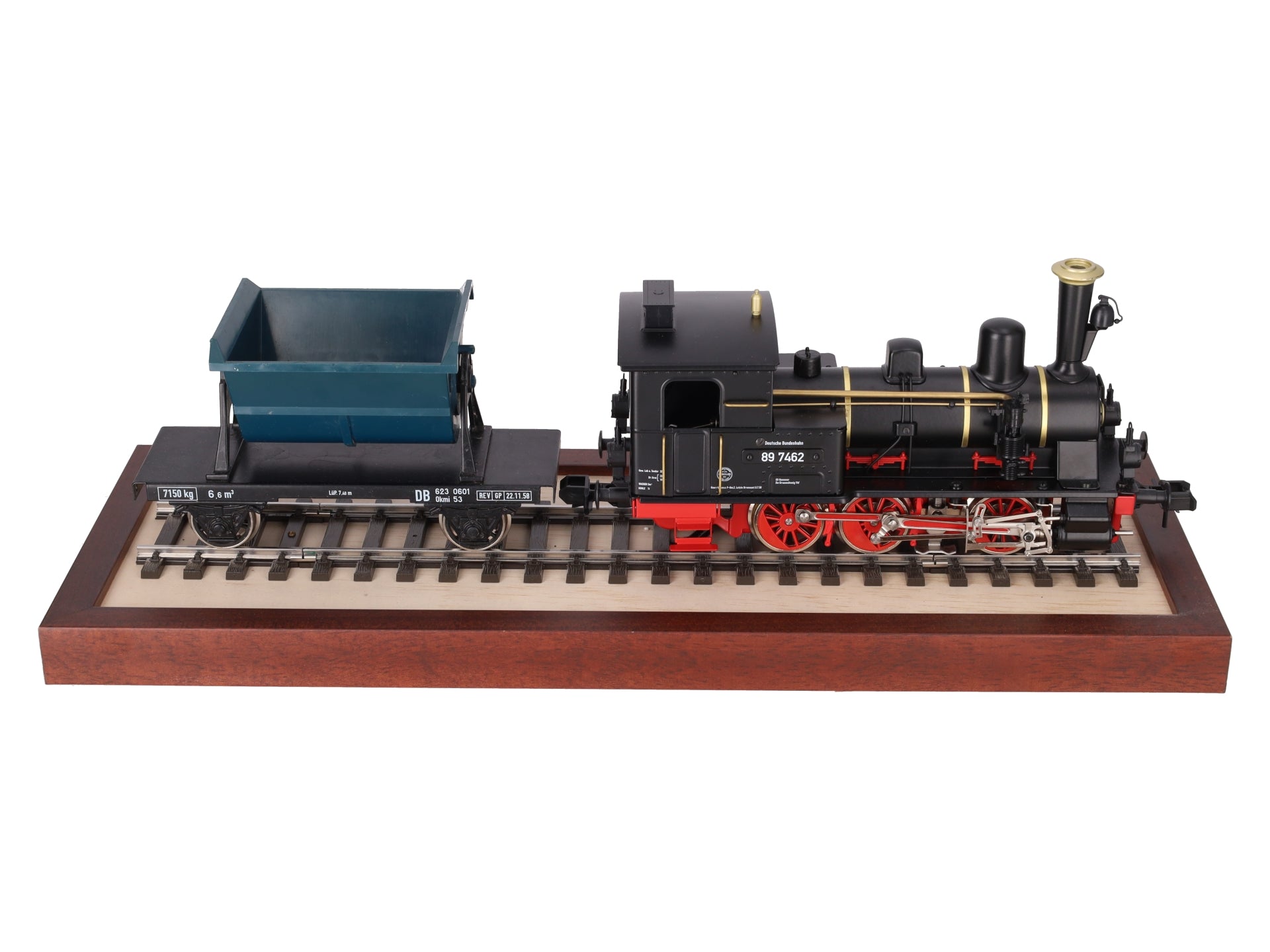 Marklin 54507 1 Scale German Federal Steam Locomotive w/Dump Car & Display Case EX
