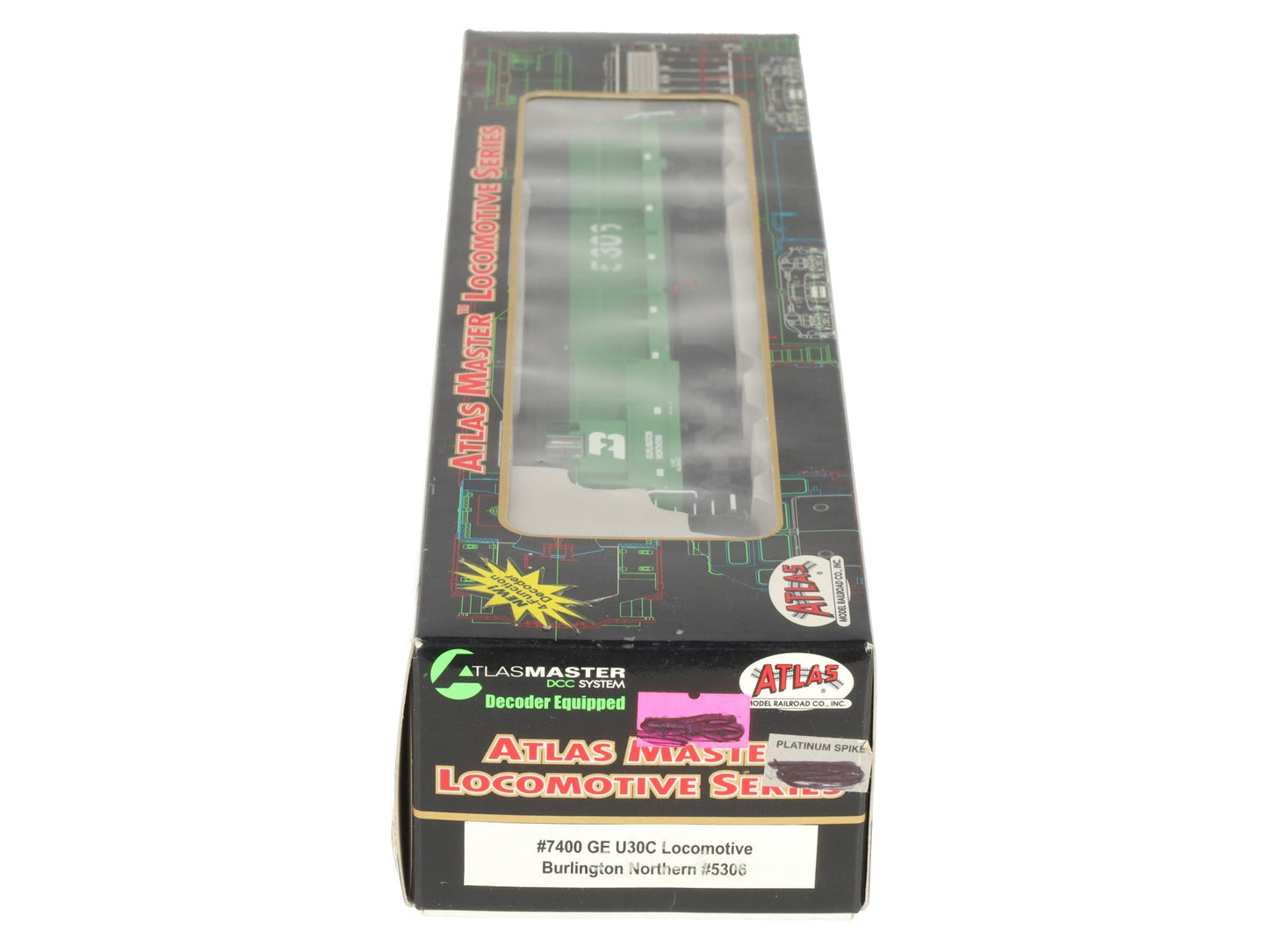 Atlas 7400 HO Burlington Northern GE U30C Diesel Locomotive #5306 w/DCC EX/Box