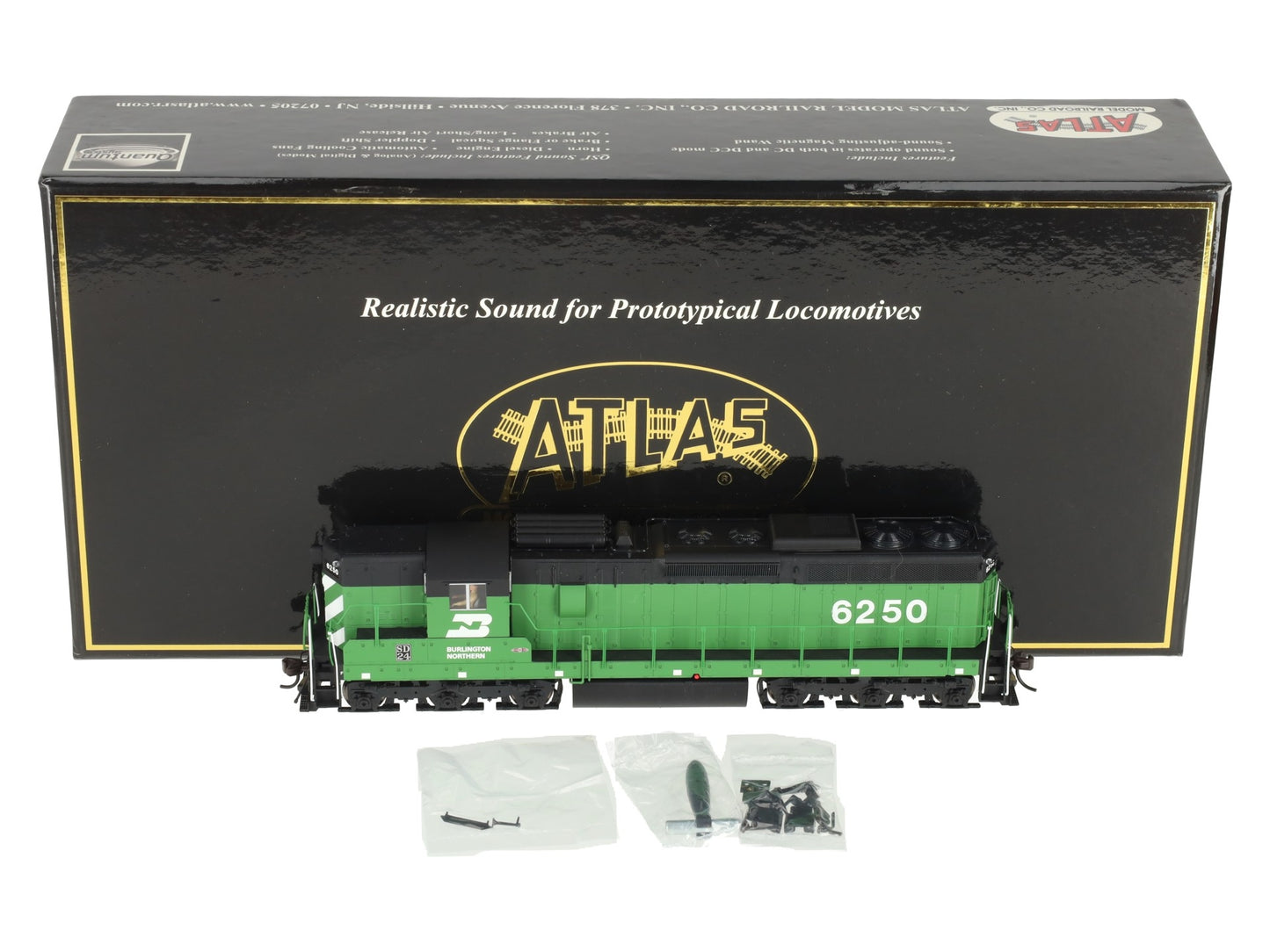 Atlas 7557 HO Burlington Northern EMD SD24 Diesel Locomotive #6250 w/DCC, Sound EX/Box