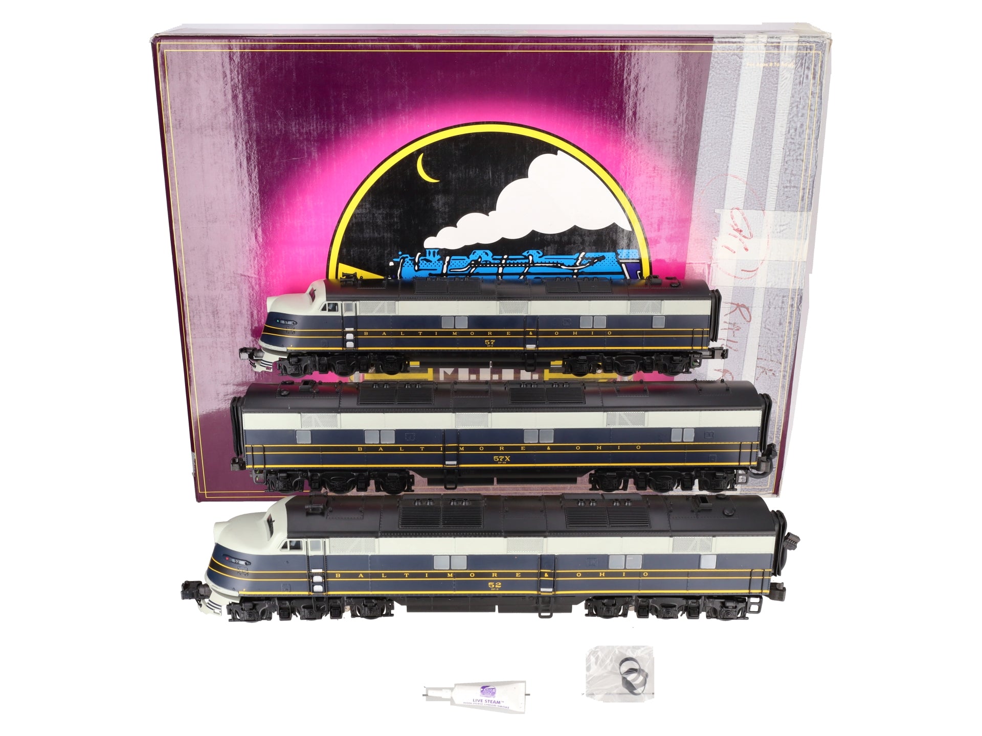 MTH 20-2258-1 O Baltimore & Ohio E-6 ABA Diesel Engine Set w/PS2 ##57/57/52 EX/Box