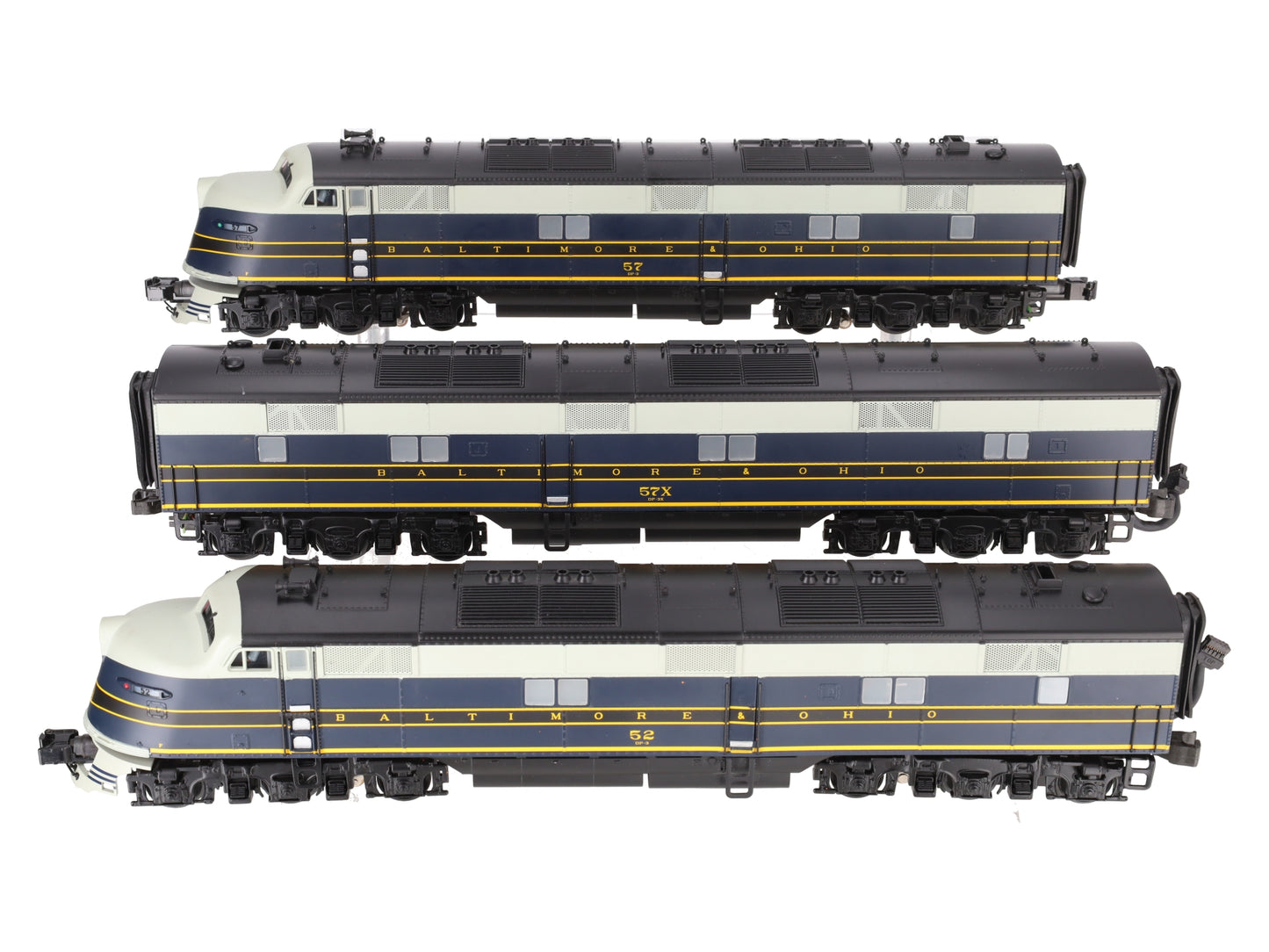 MTH 20-2258-1 O Baltimore & Ohio E-6 ABA Diesel Engine Set w/PS2 ##57/57/52 EX/Box