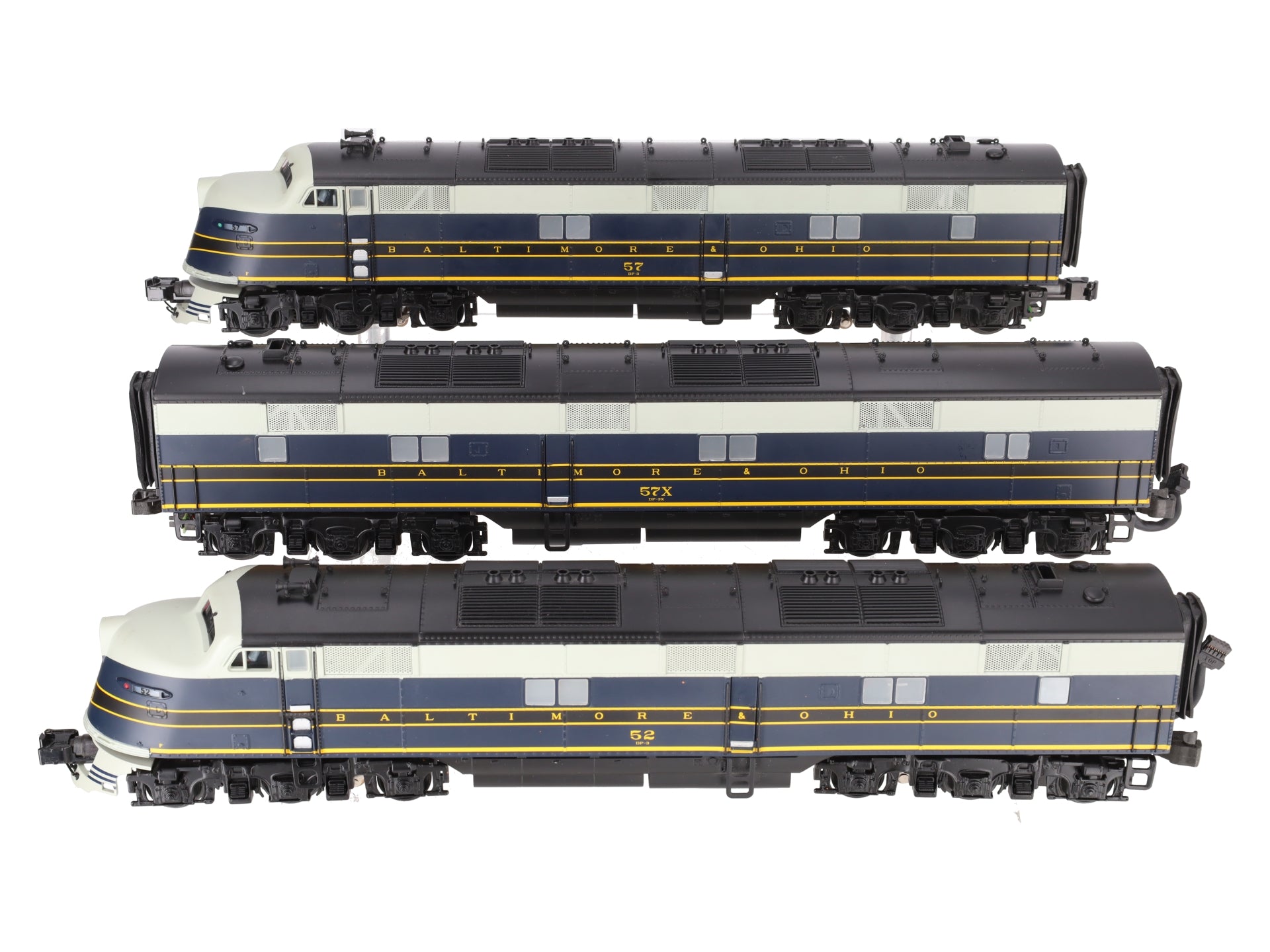 MTH 20-2258-1 O Baltimore & Ohio E-6 ABA Diesel Engine Set w/PS2 ##57/57/52 EX/Box