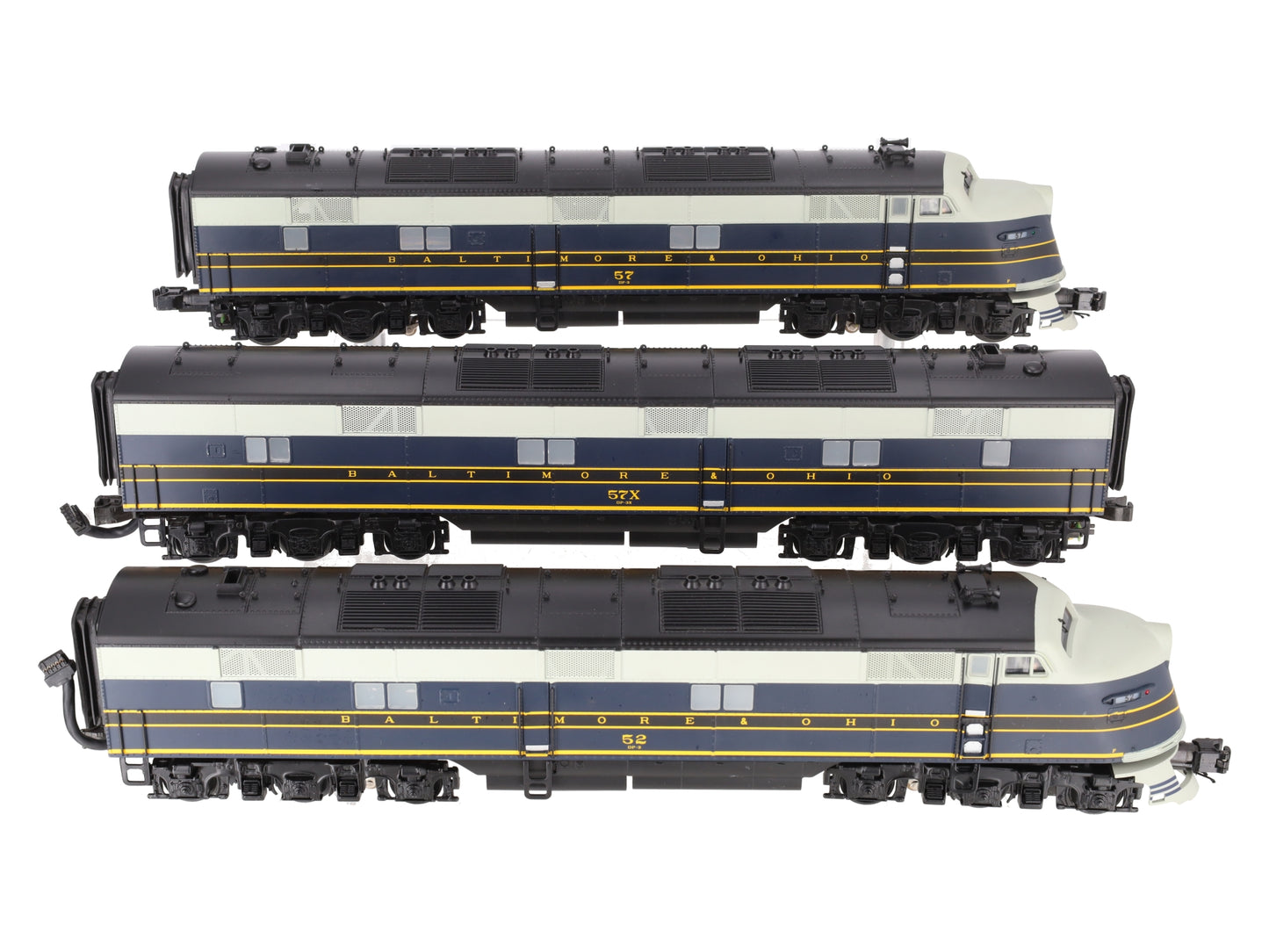 MTH 20-2258-1 O Baltimore & Ohio E-6 ABA Diesel Engine Set w/PS2 ##57/57/52 EX/Box