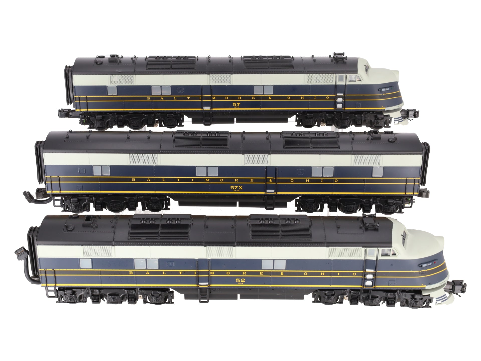 MTH 20-2258-1 O Baltimore & Ohio E-6 ABA Diesel Engine Set w/PS2 ##57/57/52 EX/Box