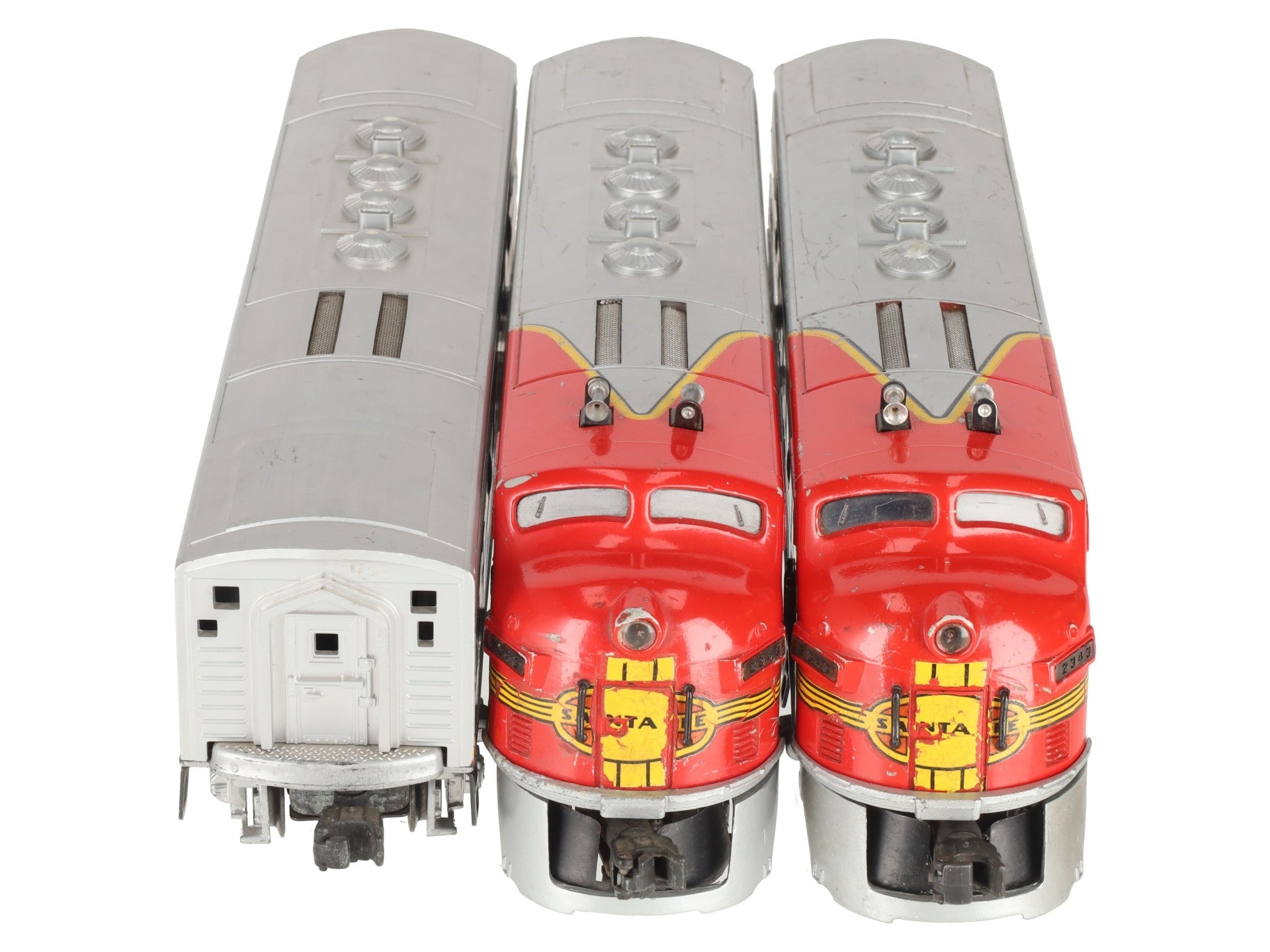 Lionel 2343 Vintage O Santa Fe F3 ABA Diesel Locomotive Set VG
