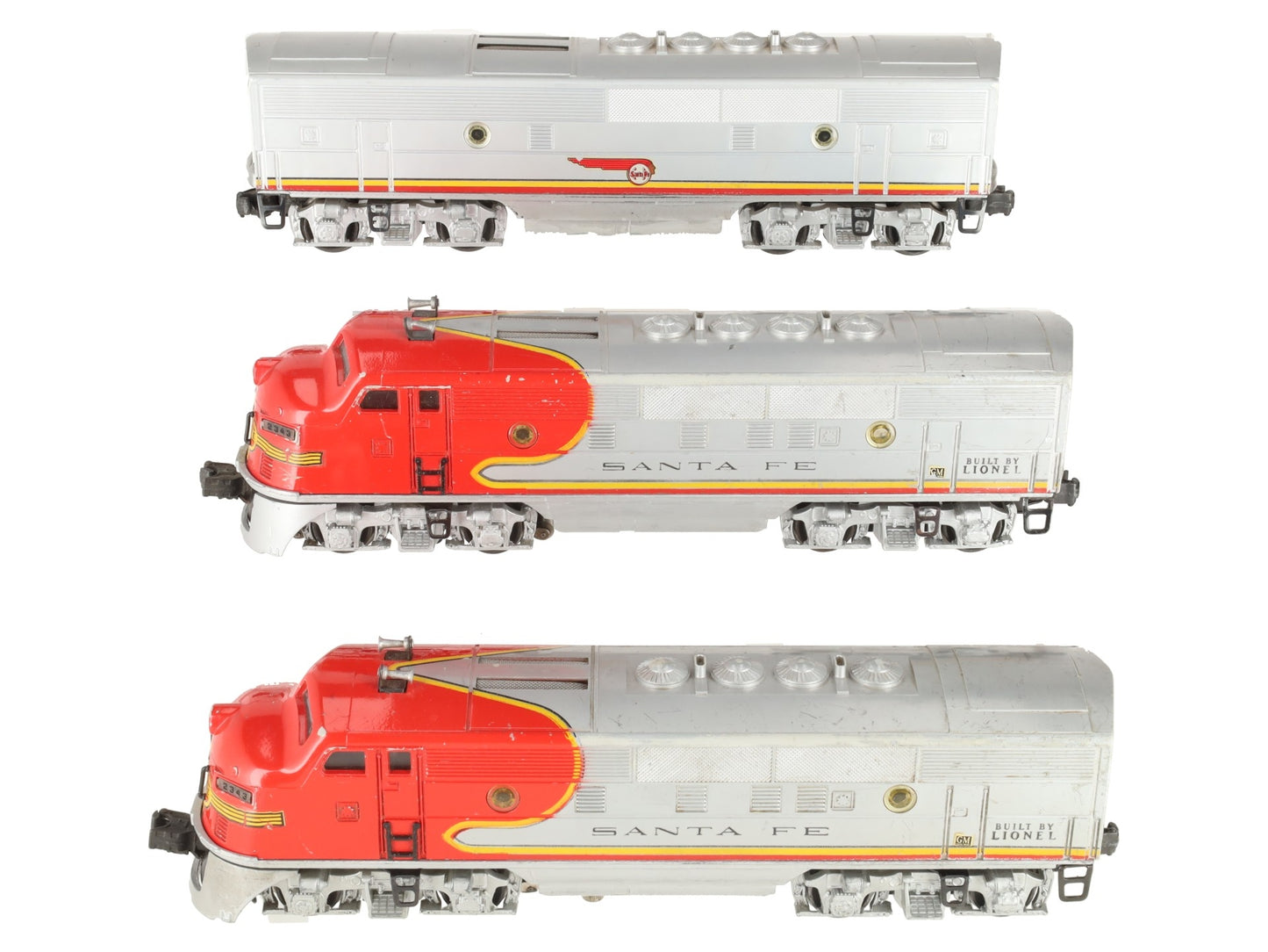 Lionel 2343 Vintage O Santa Fe F3 ABA Diesel Locomotive Set VG