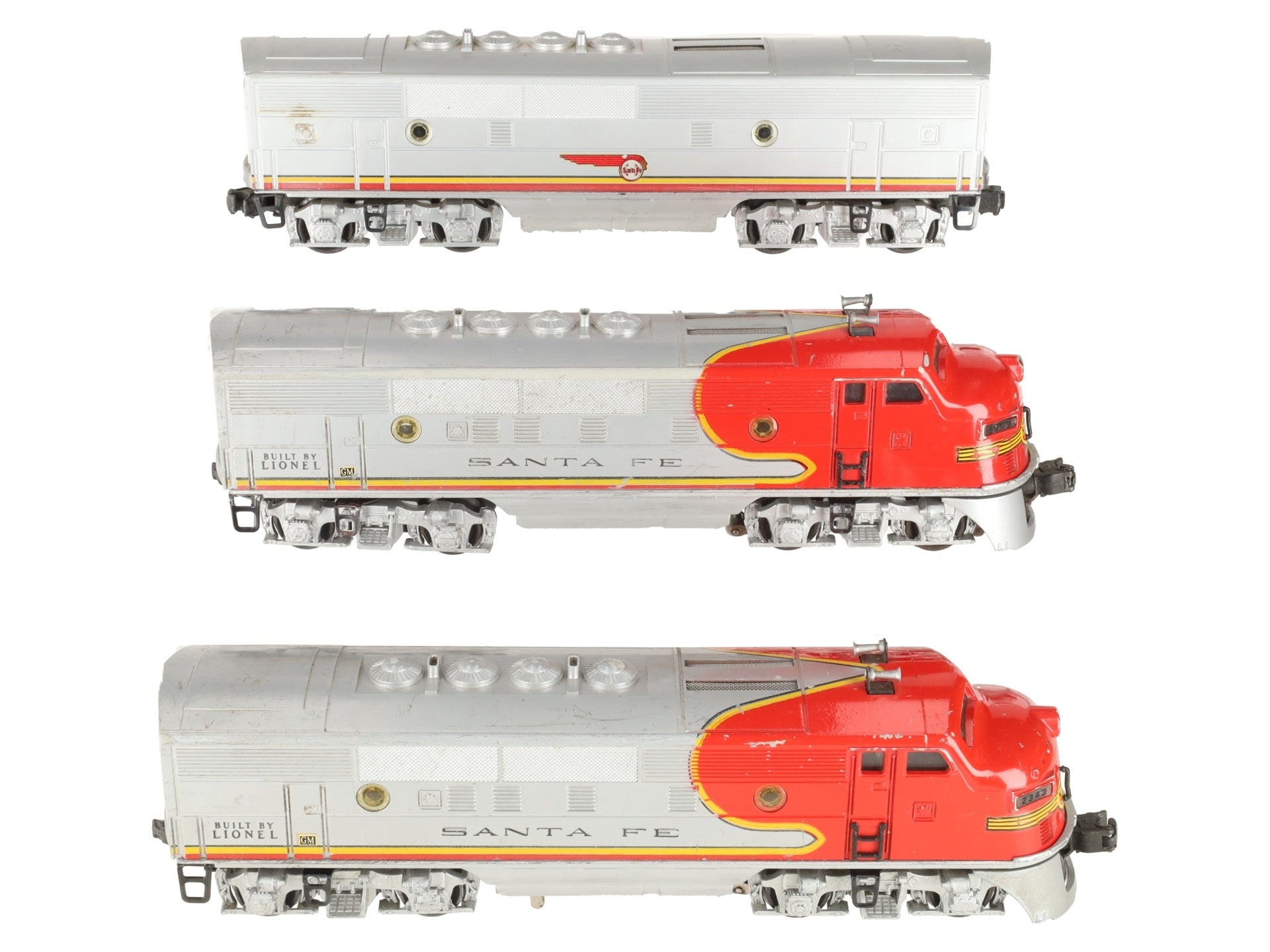 Lionel 2343 Vintage O Santa Fe F3 ABA Diesel Locomotive Set VG