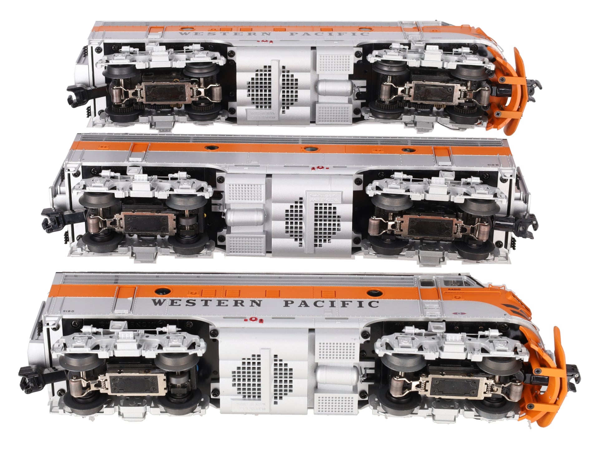 Lionel 6-34513 Western Pacific F7 A-B-A Diesel Locomotive Set #918-A/918-B/918-D LN/Box