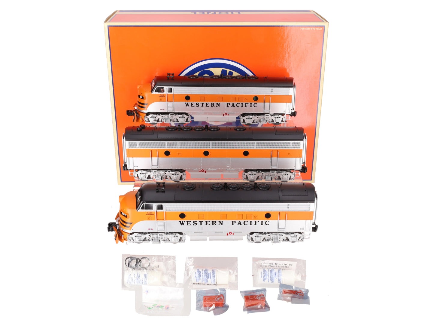 Lionel 6-34513 Western Pacific F7 A-B-A Diesel Locomotive Set #918-A/918-B/918-D LN/Box