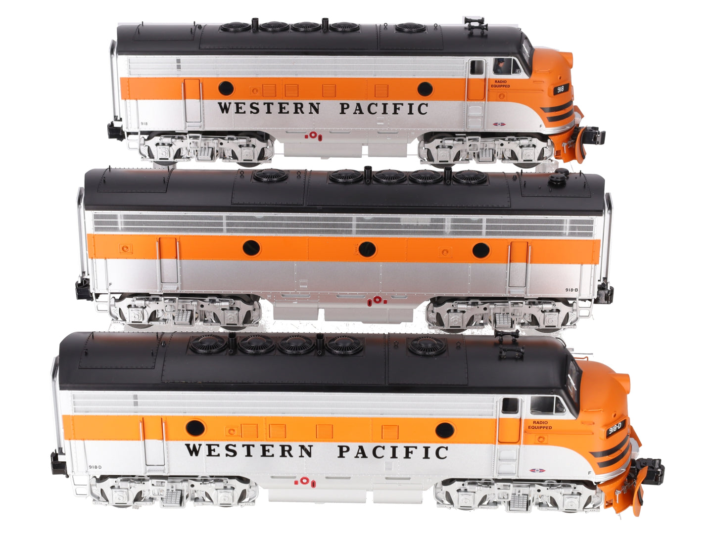 Lionel 6-34513 Western Pacific F7 A-B-A Diesel Locomotive Set #918-A/918-B/918-D LN/Box