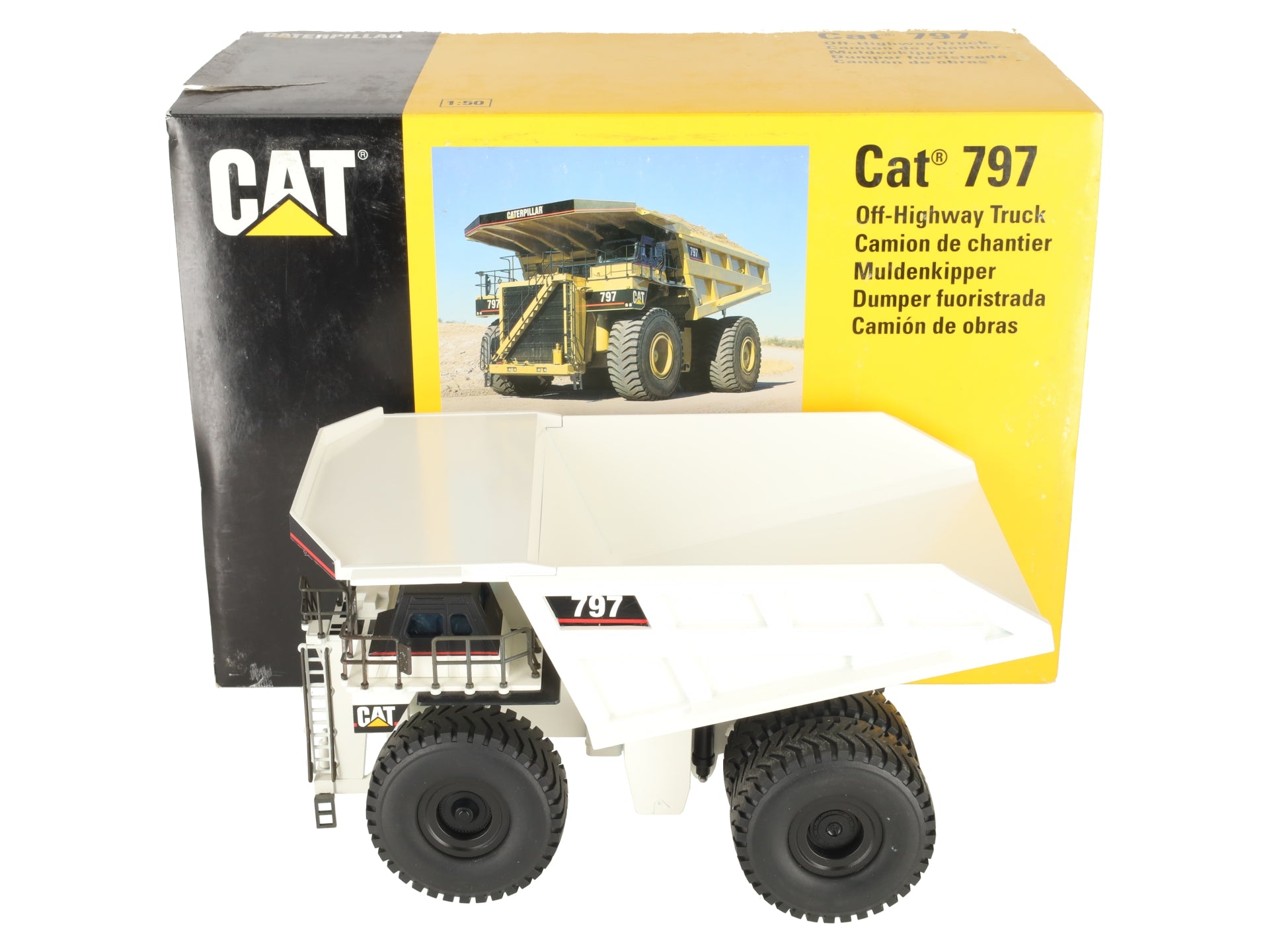 NZG 466 1:50 Scale Diecast CAT 797 Off-Highway Truck (White) NIB