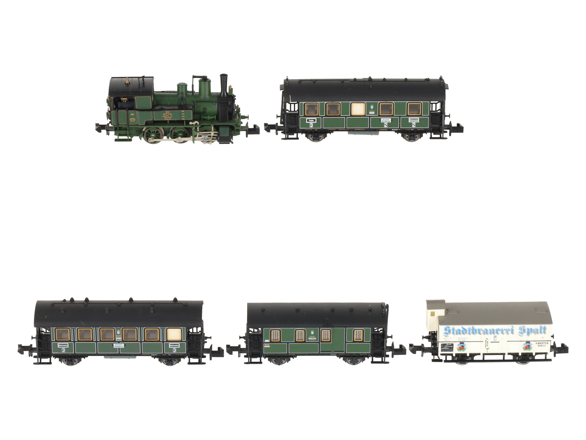 Trix 11013 N Minitrix K.Bay.Sts.B Steam Locomotive & Passenger Set LN/Box
