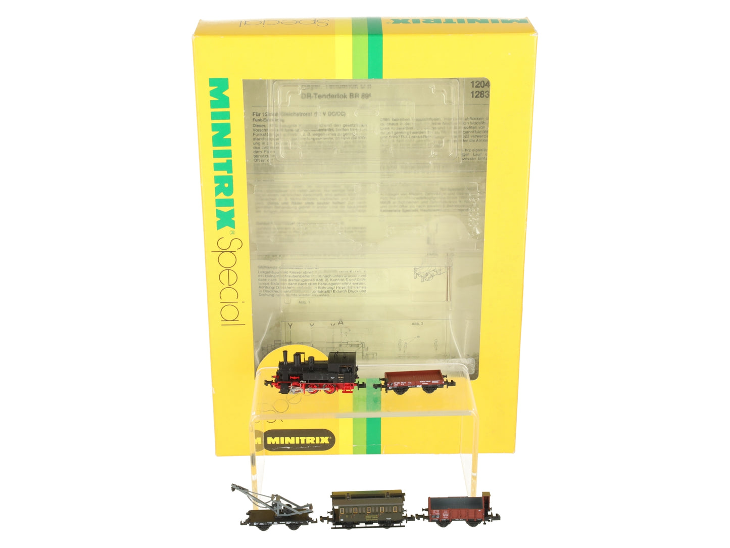 Trix 11018 N Minitrix Special Steam Locomotive & Freight Car Set LN/Box