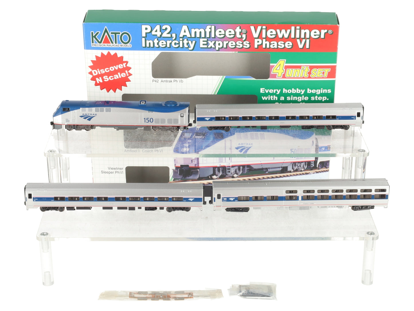 Kato 106-6285-DCC N Amtrak Amfleet GE P42 Phase VI N Gauge Diesel Train Set LN/Box
