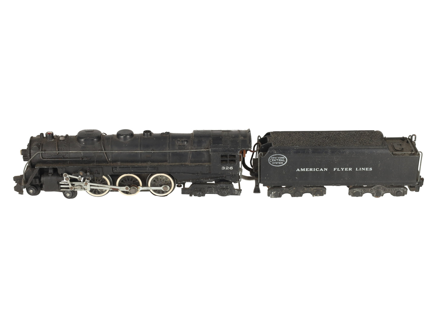 American Flyer 326 Vintage S NYC 4-6-4 Diecast Steam Locomotive & Tender VG