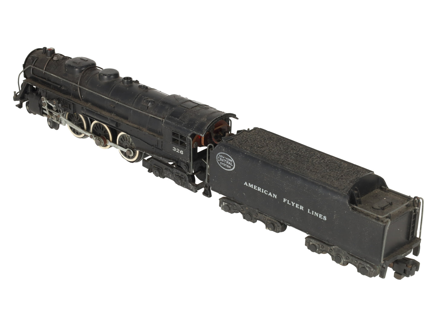 American Flyer 326 Vintage S NYC 4-6-4 Diecast Steam Locomotive & Tender VG