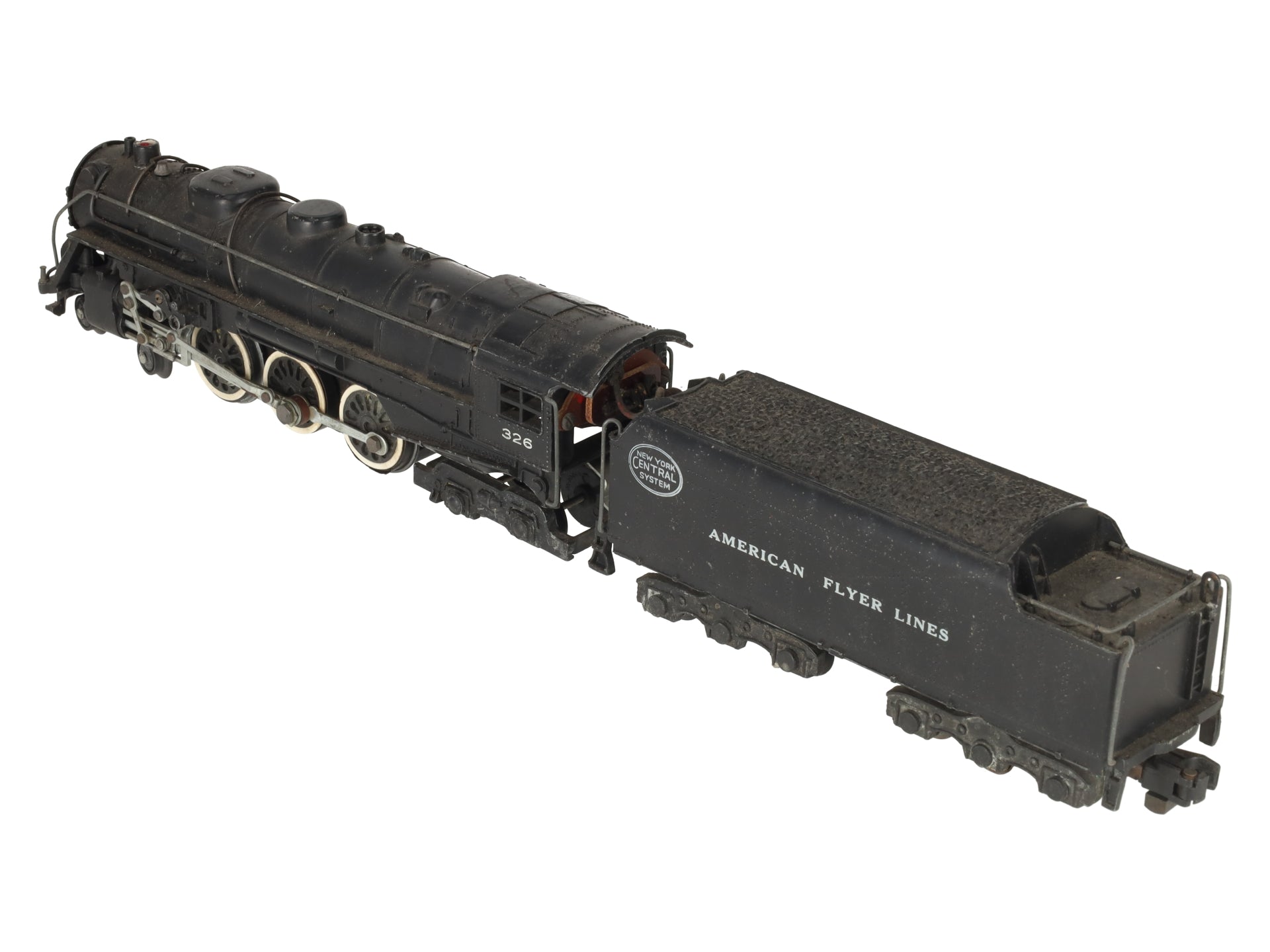 American Flyer 326 Vintage S NYC 4-6-4 Diecast Steam Locomotive & Tender VG