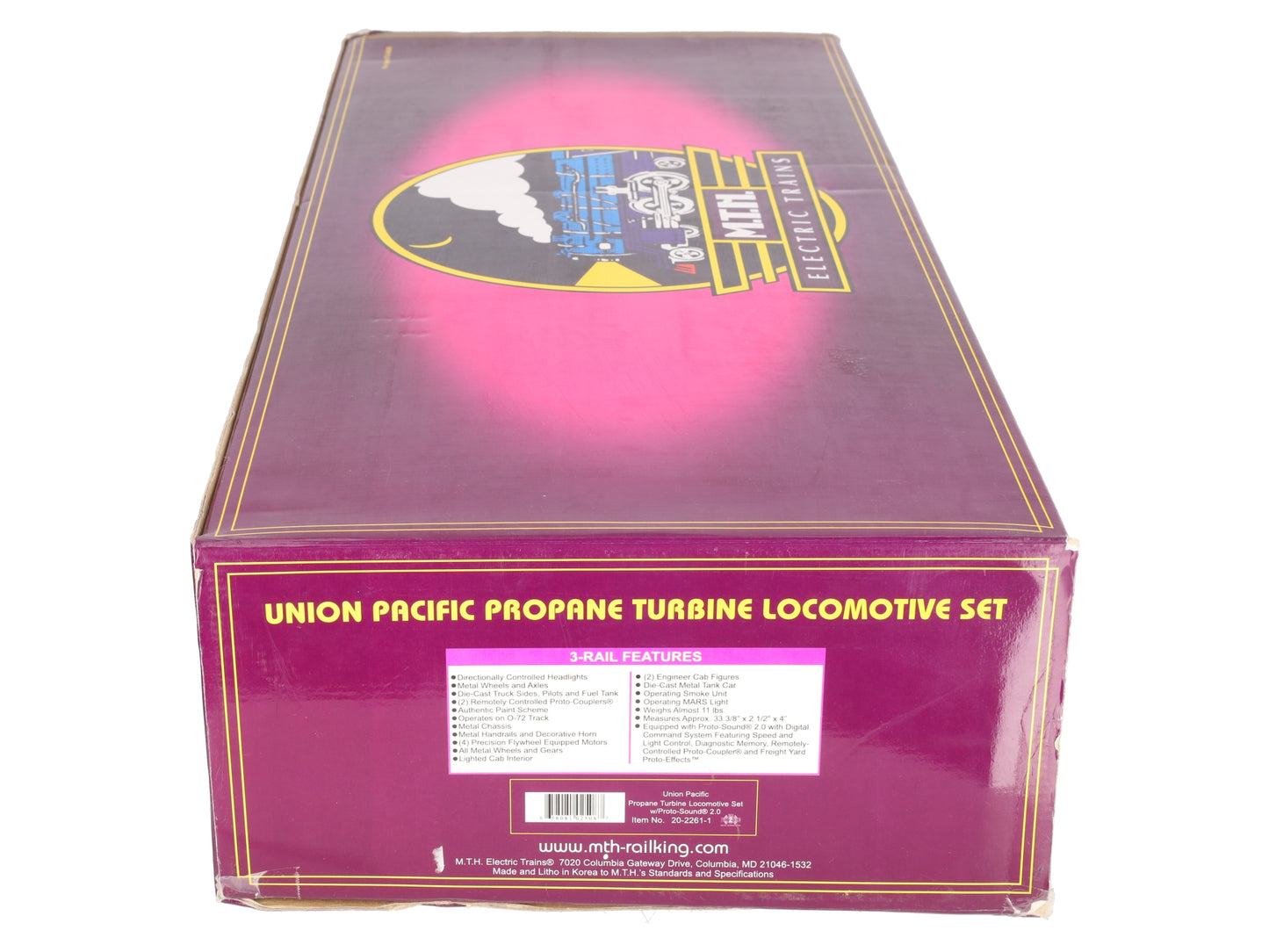 MTH 20-2261-1 O Union Pacific Propane Turbine Engine Set w/PS2 #57 VG/Box