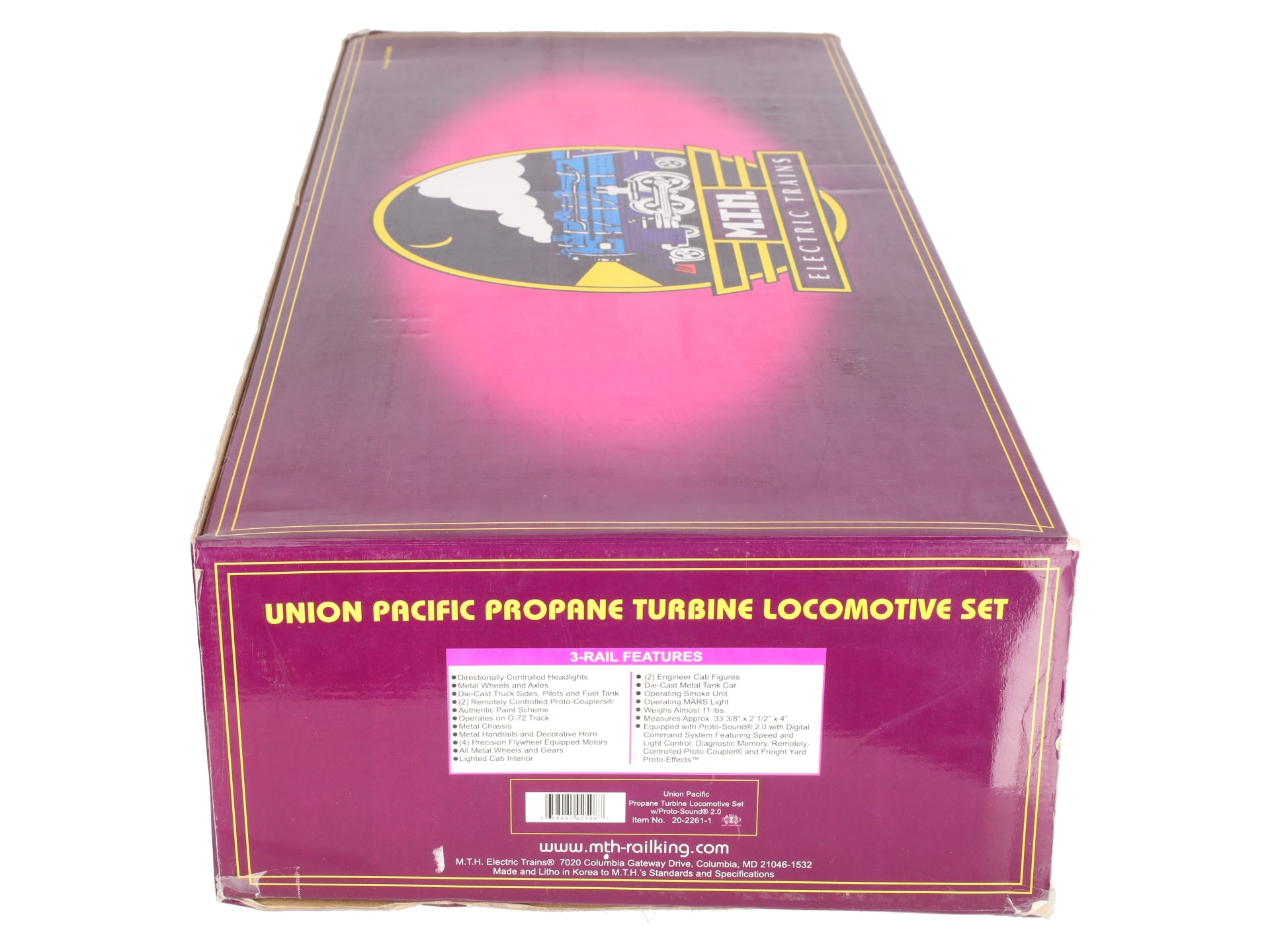 MTH 20-2261-1 O Union Pacific Propane Turbine Engine Set w/PS2 #57 VG/Box