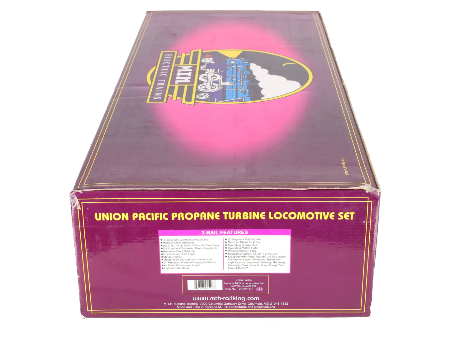 MTH 20-2261-1 O Union Pacific Propane Turbine Engine Set w/PS2 #57 VG/Box