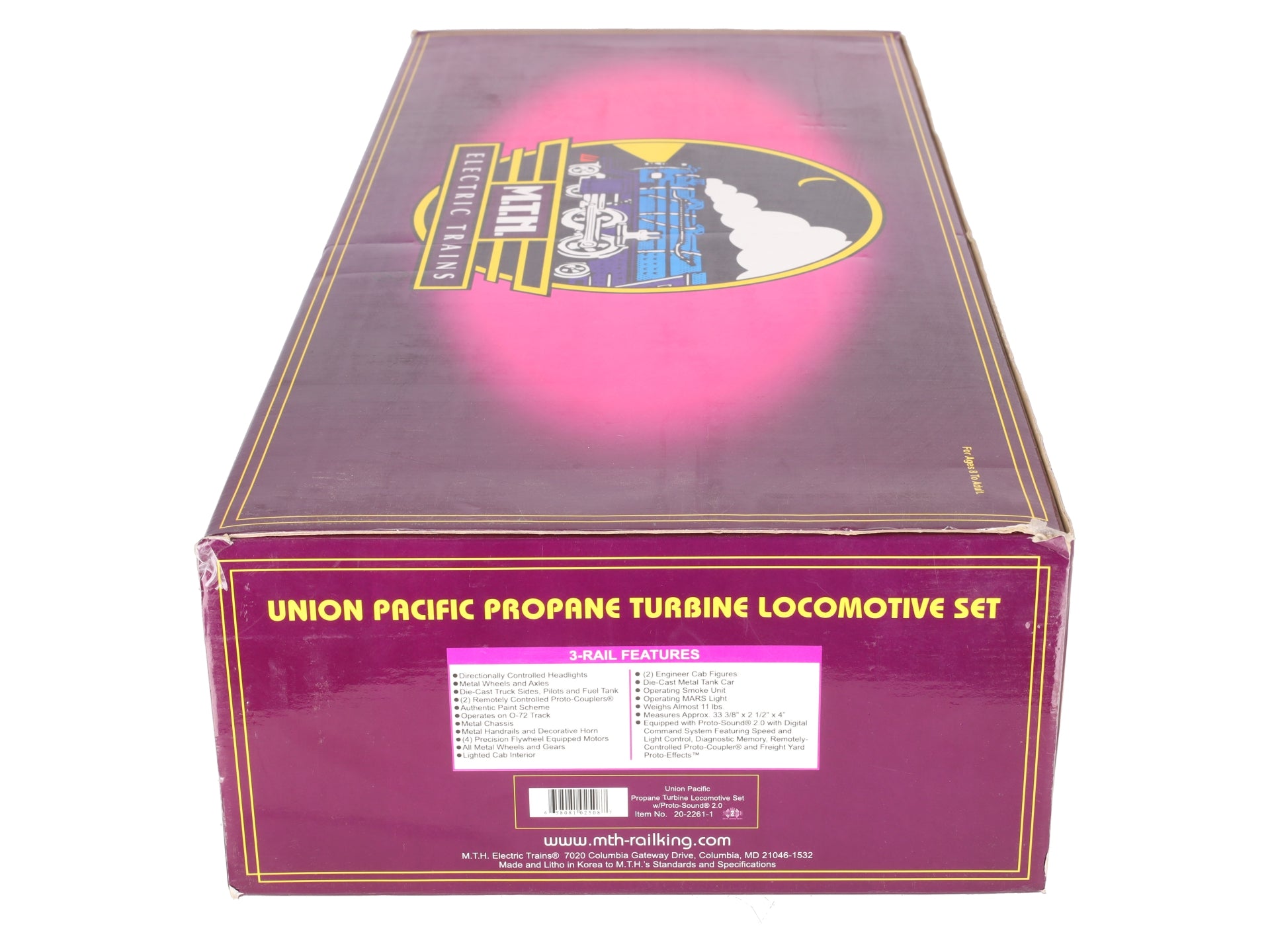 MTH 20-2261-1 O Union Pacific Propane Turbine Engine Set w/PS2 #57 VG/Box