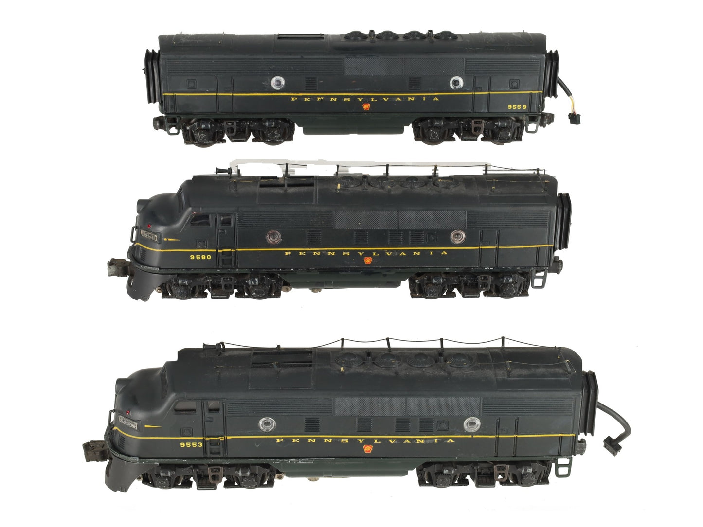 Lionel 2333 Vintage O Custom Pennsylvania RR F-3 ABA Diesel Set #9553/9559/9580