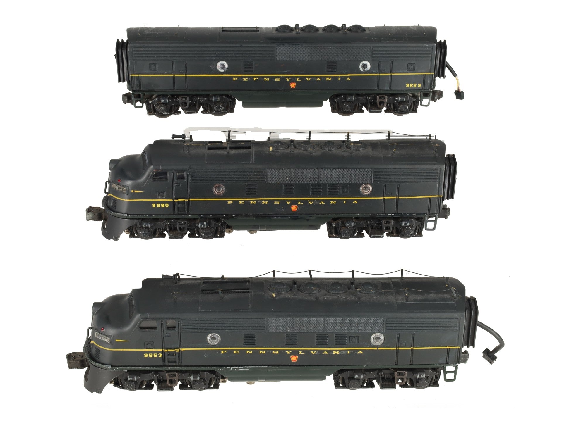 Lionel 2333 Vintage O Custom Pennsylvania RR F-3 ABA Diesel Set #9553/9559/9580