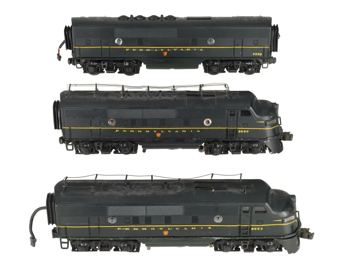 Lionel 2333 Vintage O Custom Pennsylvania RR F-3 ABA Diesel Set #9553/9559/9580