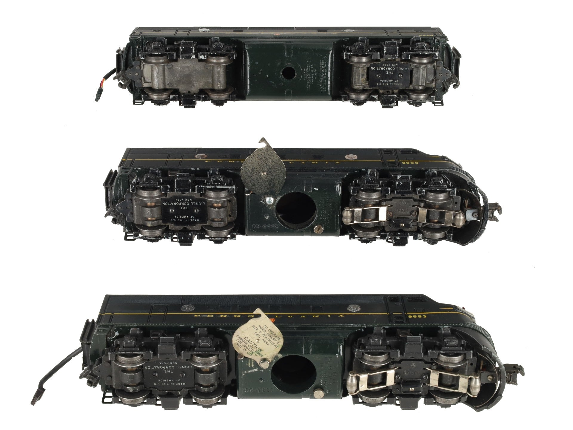 Lionel 2333 Vintage O Custom Pennsylvania RR F-3 ABA Diesel Set #9553/9559/9580