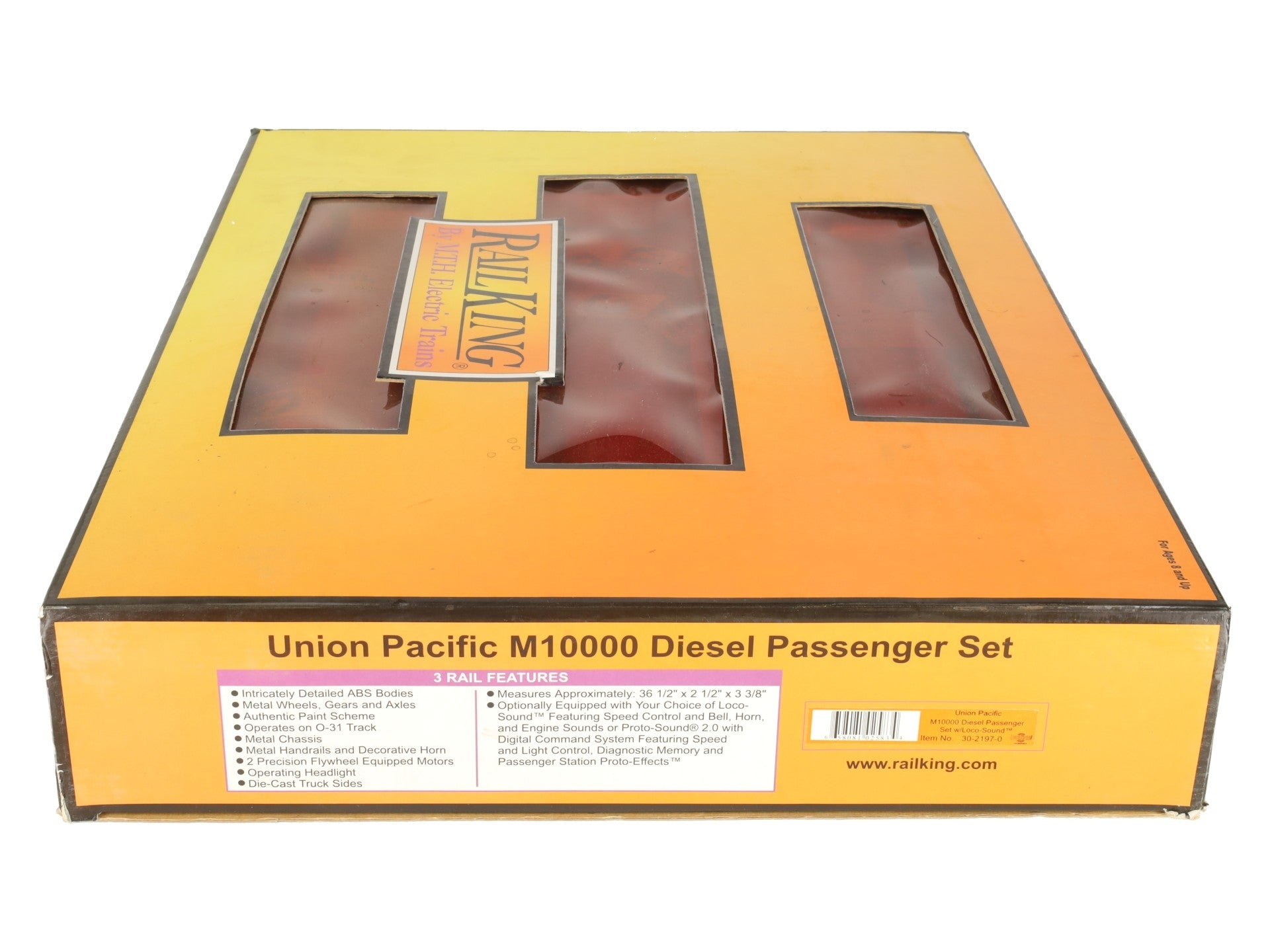 MTH 30-2197-0 Union Pacific M10000 Diesel Passenger Set w/LocoSound (Set of 3) EX/Box