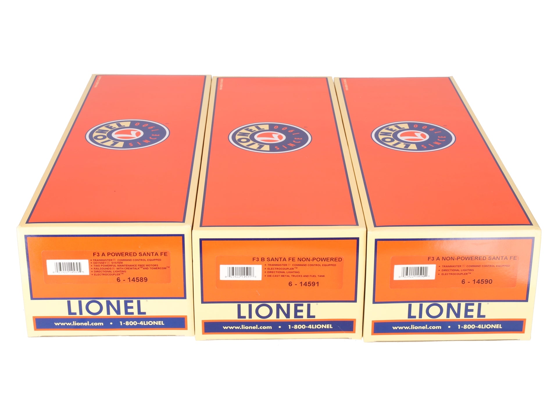 Lionel 6-14588 O Santa Fe F3 ABA Diesel Locomotive Set EX/Box