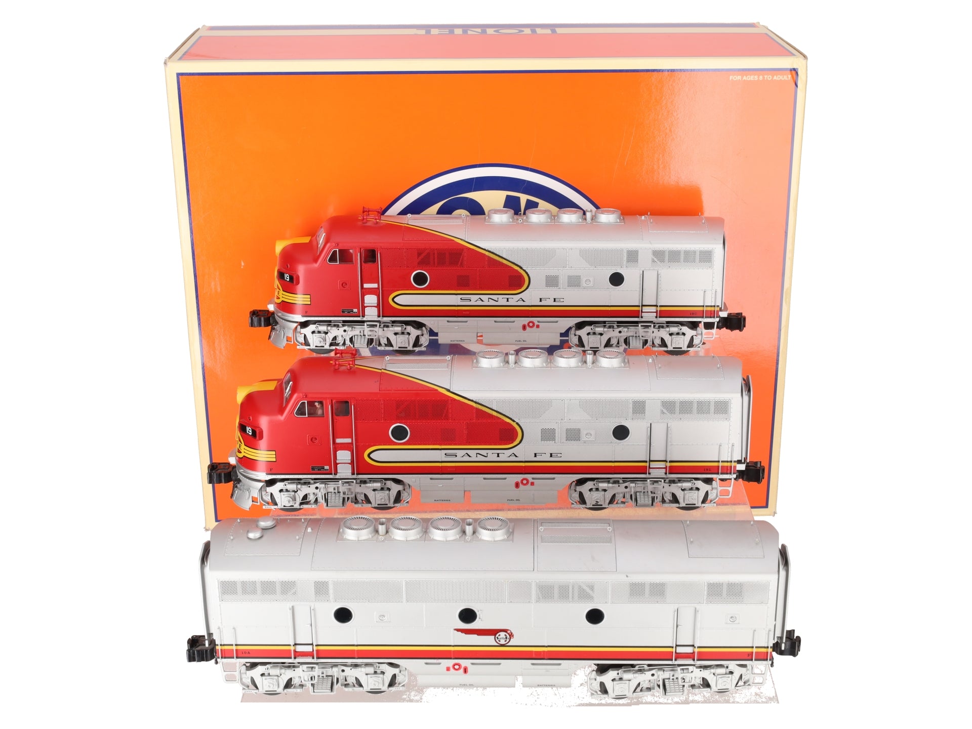 Lionel 6-14588 O Santa Fe F3 ABA Diesel Locomotive Set EX/Box