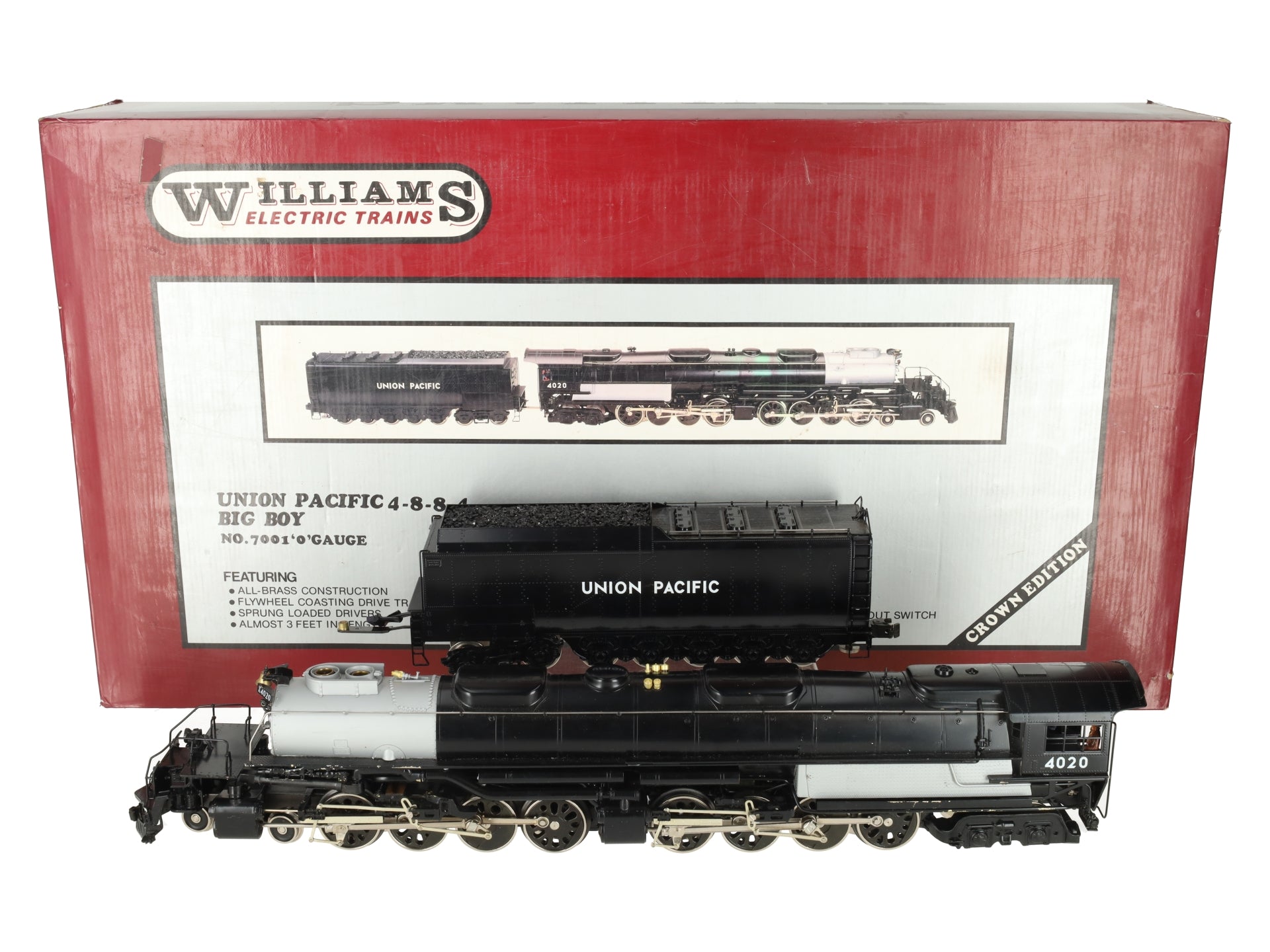 Williams 7001 O BRASS UP 4-8-8-4 Big Boy Steam Locomotive #4020 -Modified VG/Box